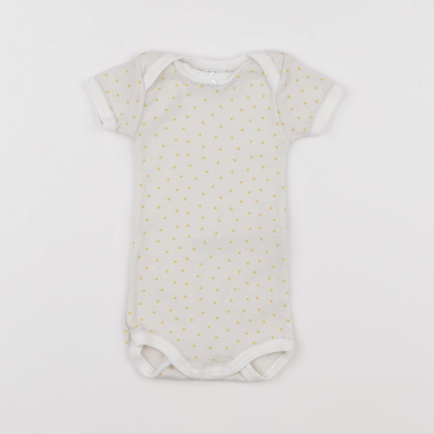 Petit Bateau - body blanc, jaune - 3 mois