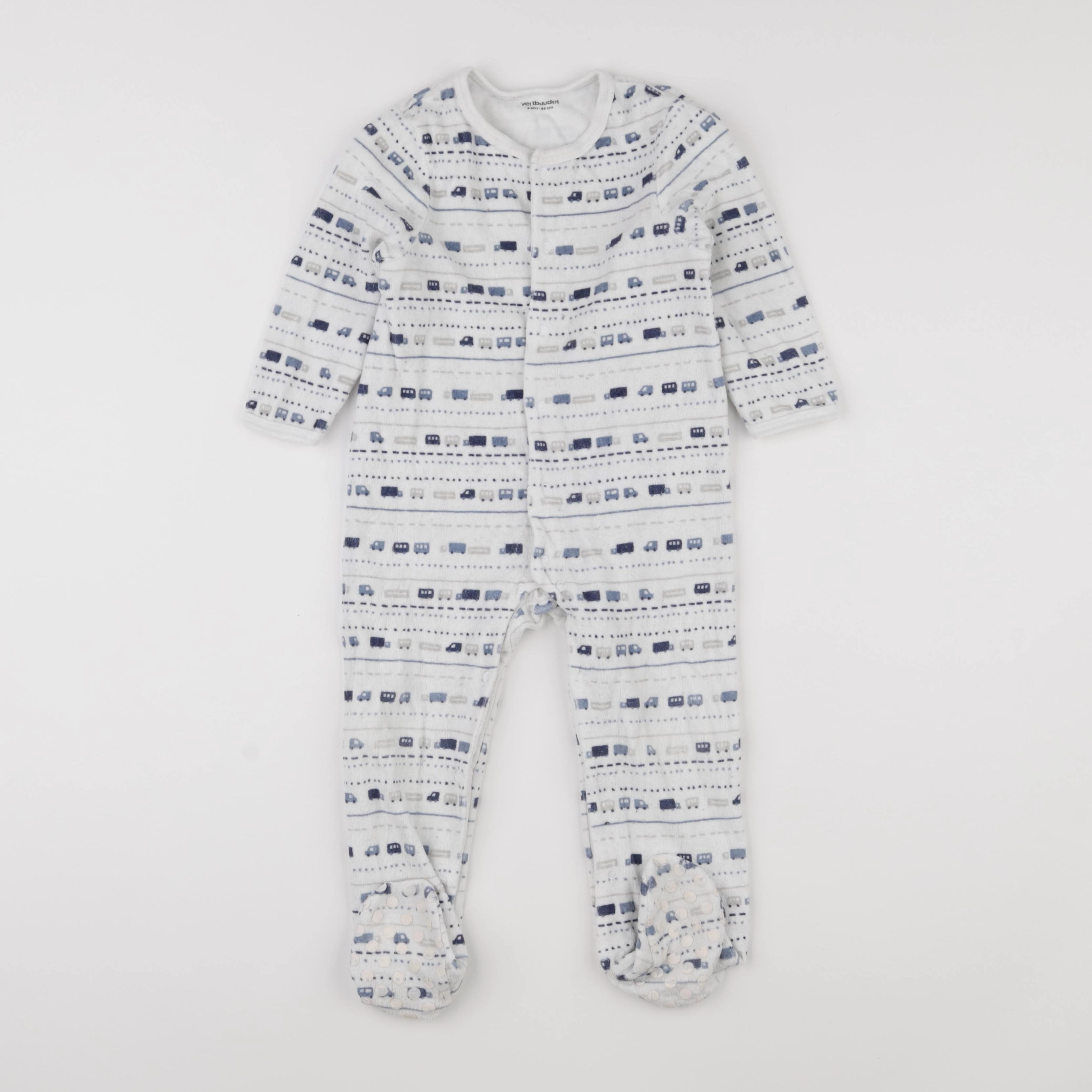 Vertbaudet - pyjama velours blanc, bleu - 2 ans