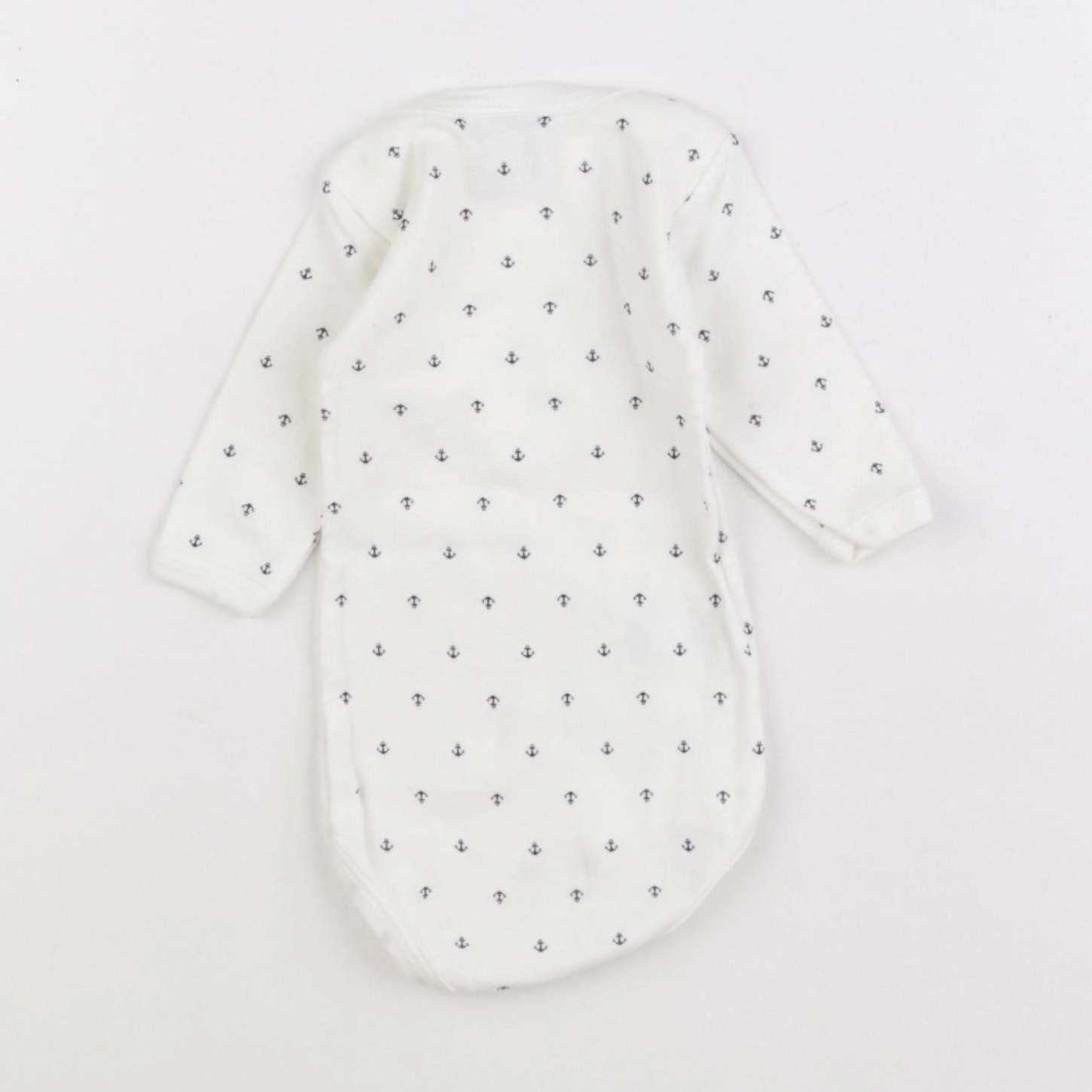 Petit Bateau - body blanc, bleu - 1 mois
