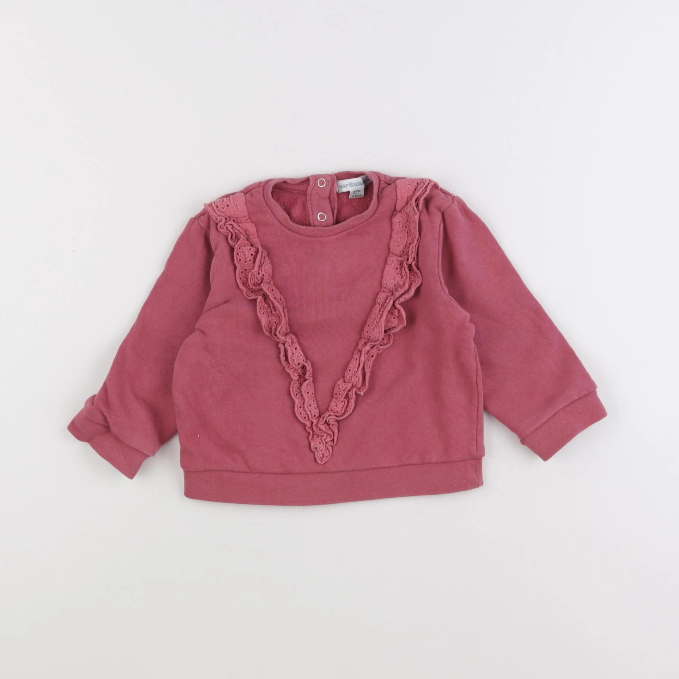 Vertbaudet - sweat rose - 18 mois
