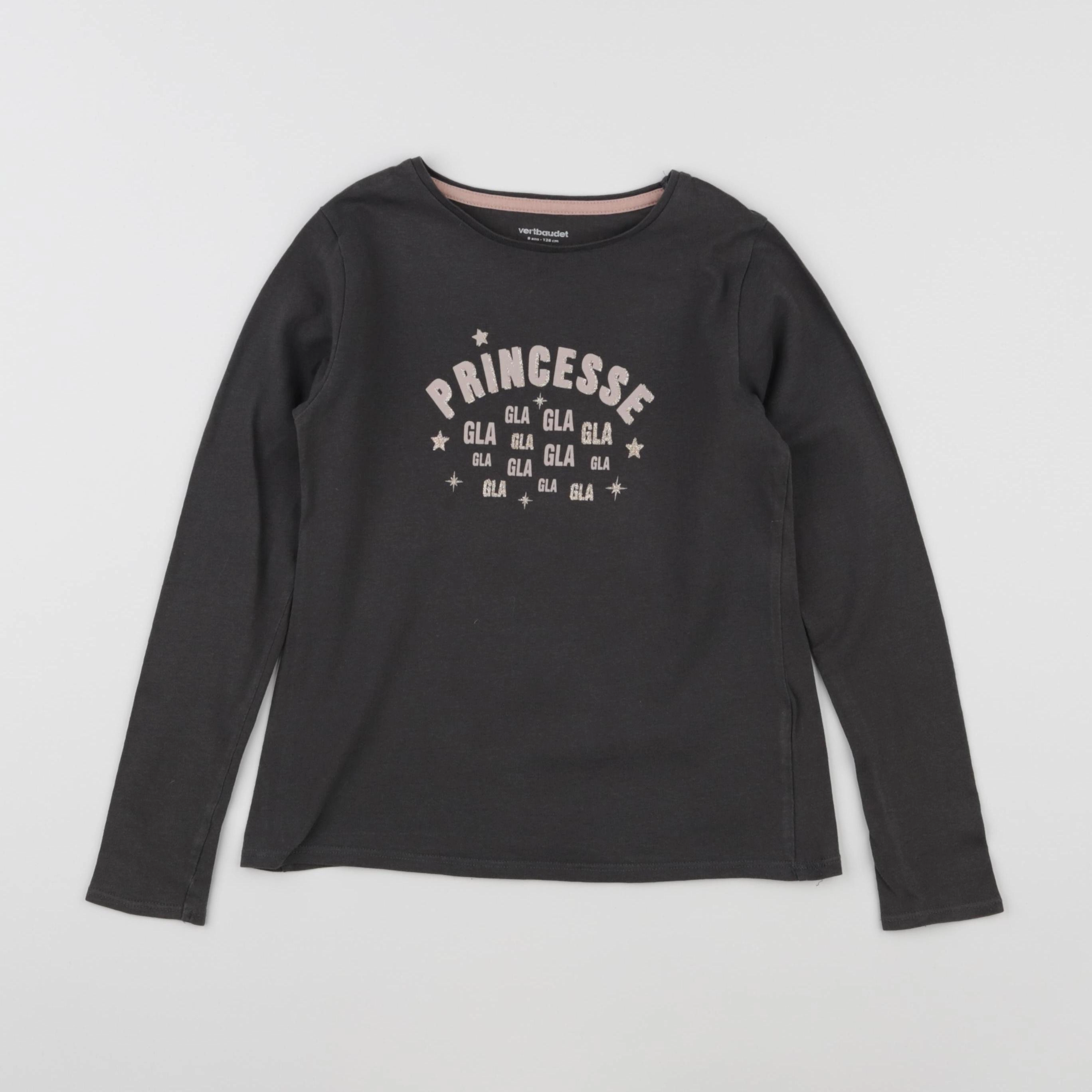 Vertbaudet - tee-shirt gris - 8 ans