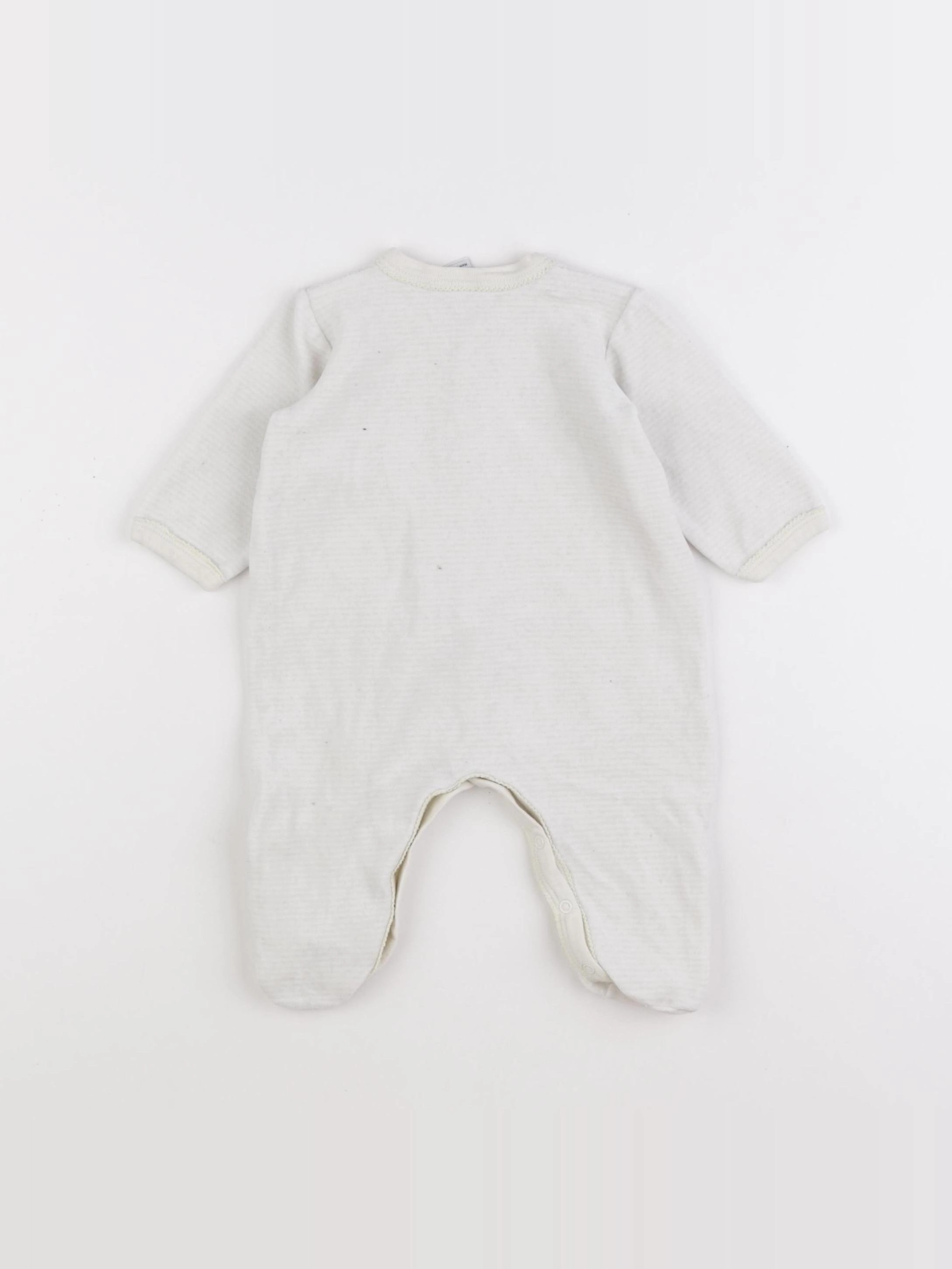 Petit Bateau - pyjama velours gris - 6 mois