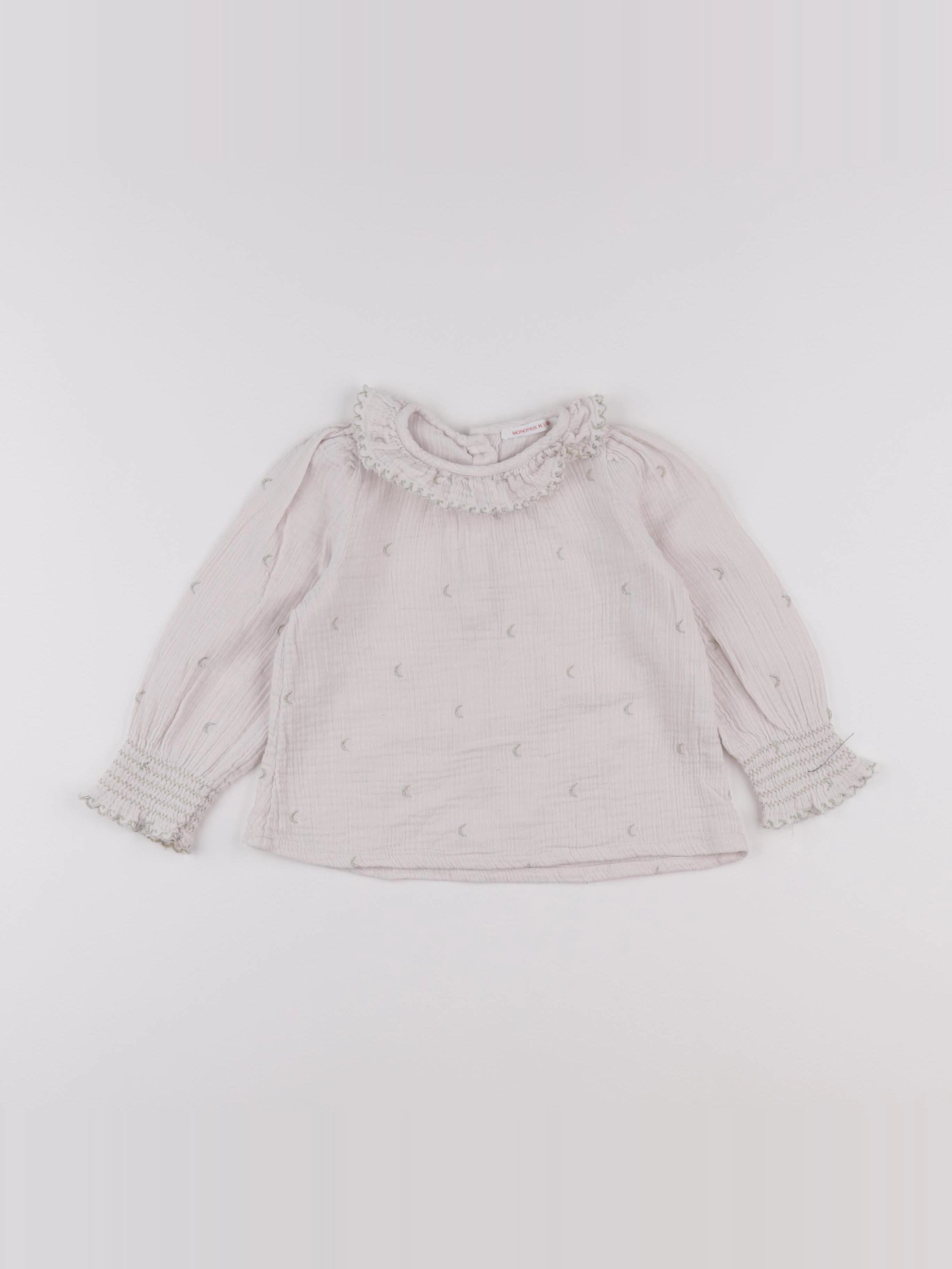 Monoprix - blouse beige, or - 3 ans