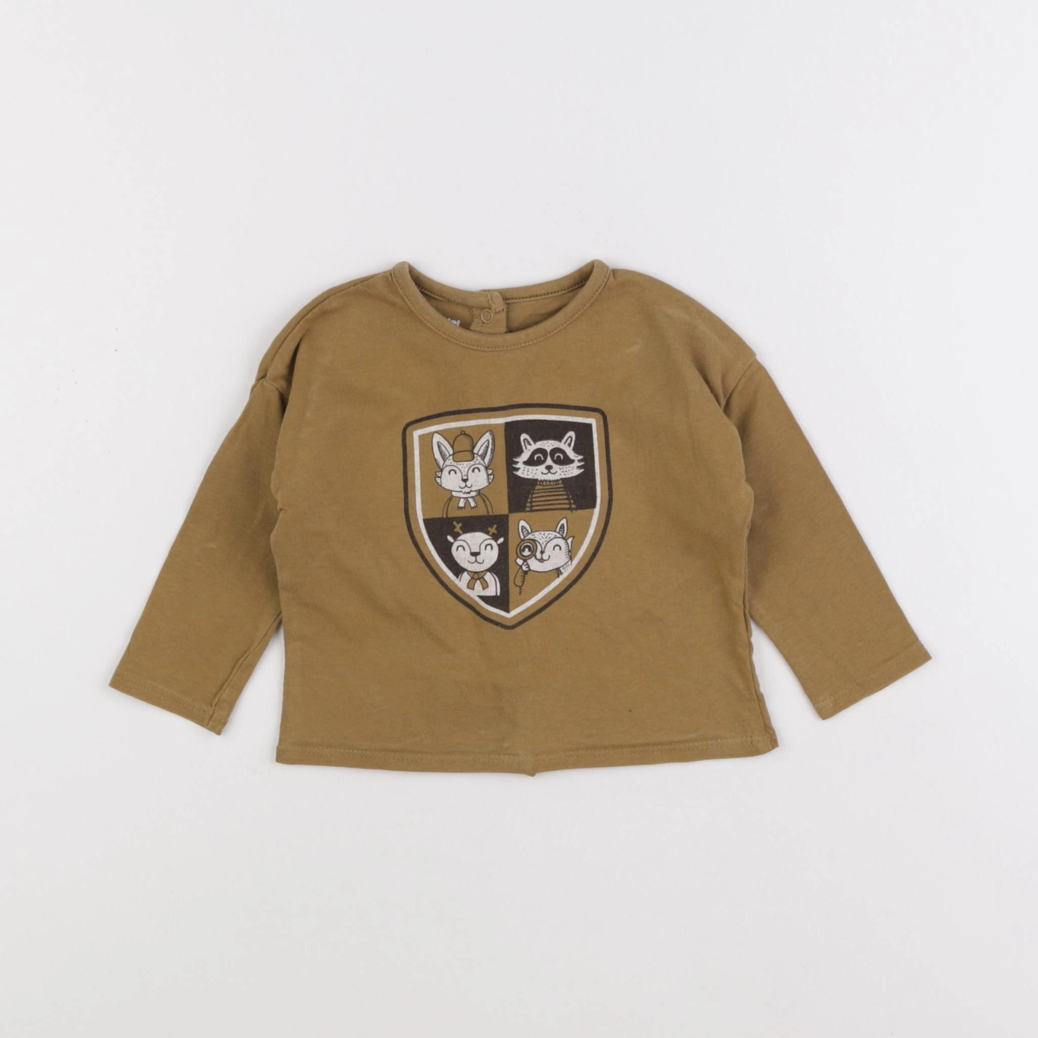 Vertbaudet - tee-shirt marron - 6 mois