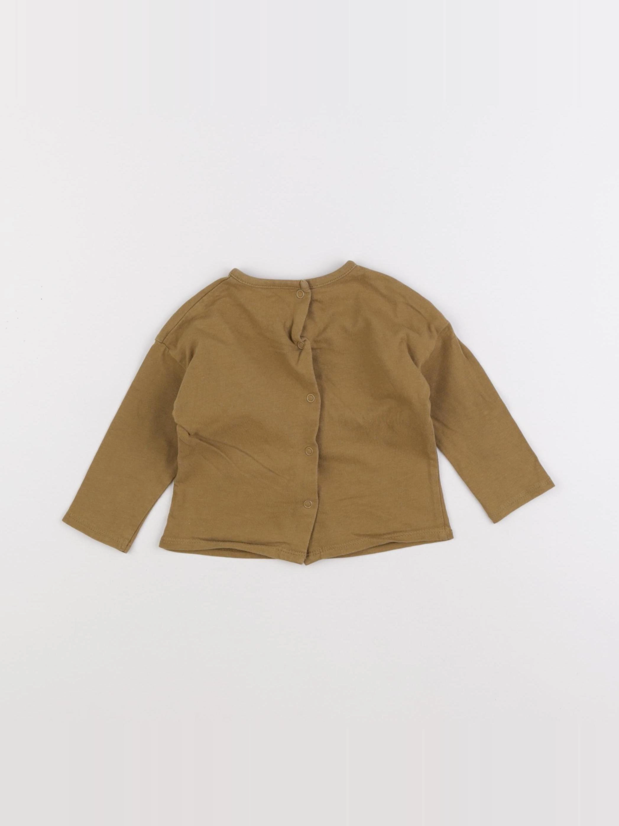 Vertbaudet - tee-shirt marron - 6 mois