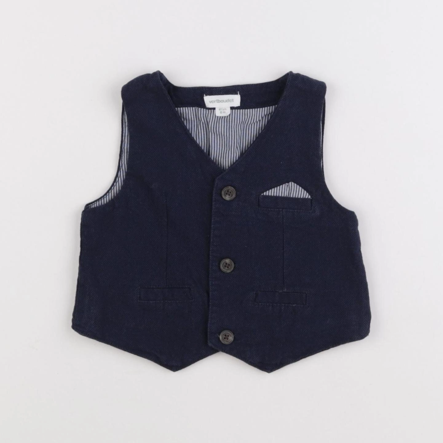 Vertbaudet - gilet bleu - 6 mois