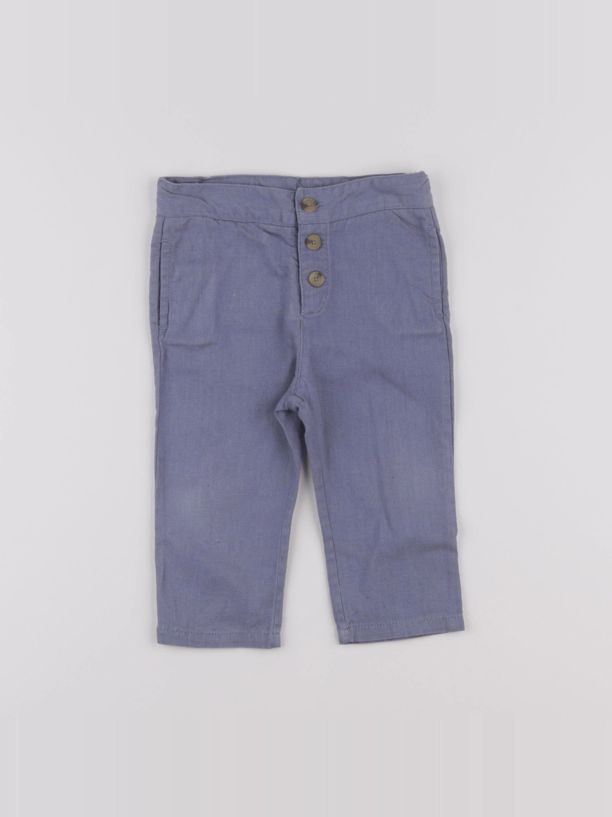 Natalys - pantalon bleu - 12 mois