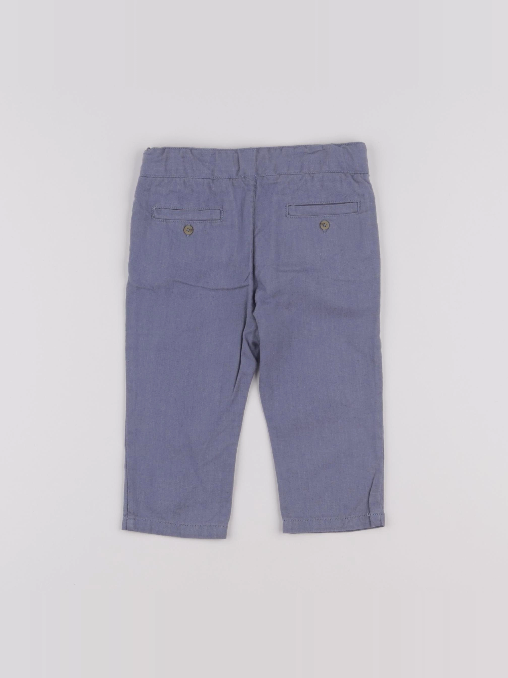 Natalys - pantalon bleu - 12 mois