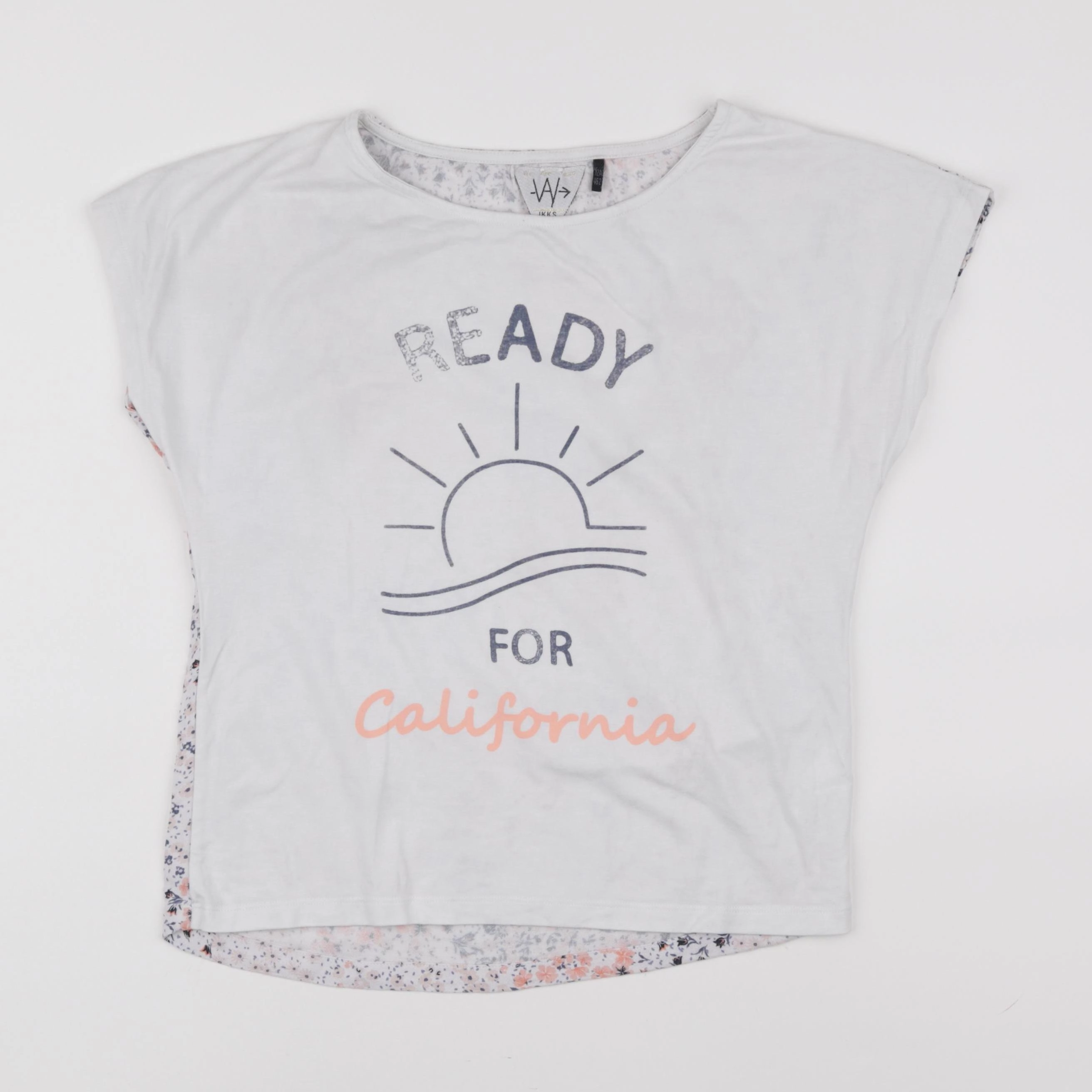 IKKS - tee-shirt blanc, bleu - 12 ans