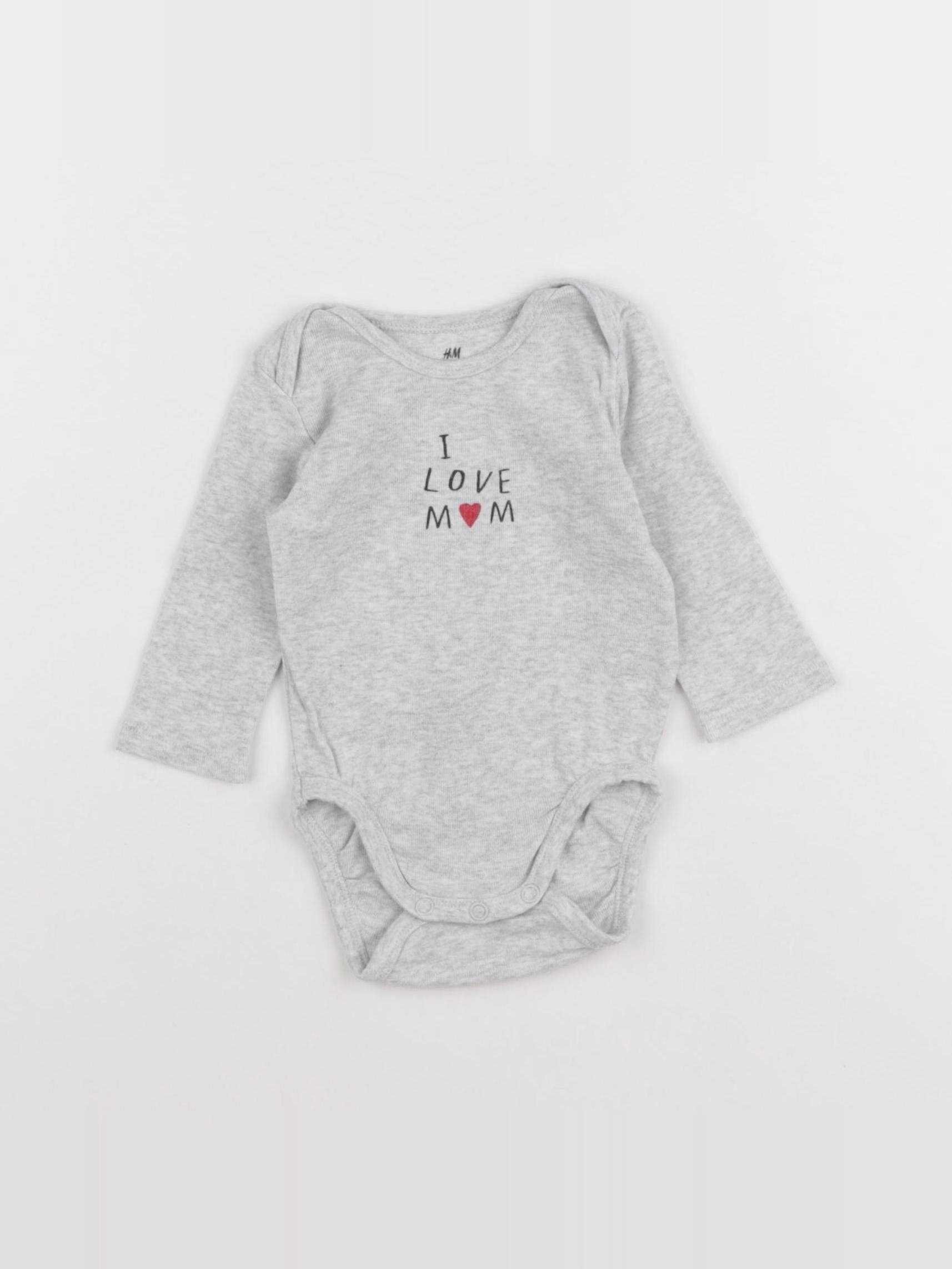 H&M - body gris - 1 mois