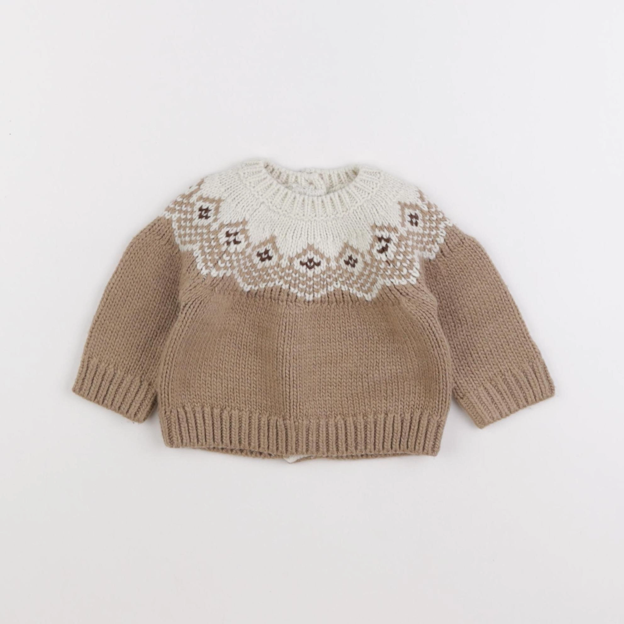 Vertbaudet - pull marron - 3 mois