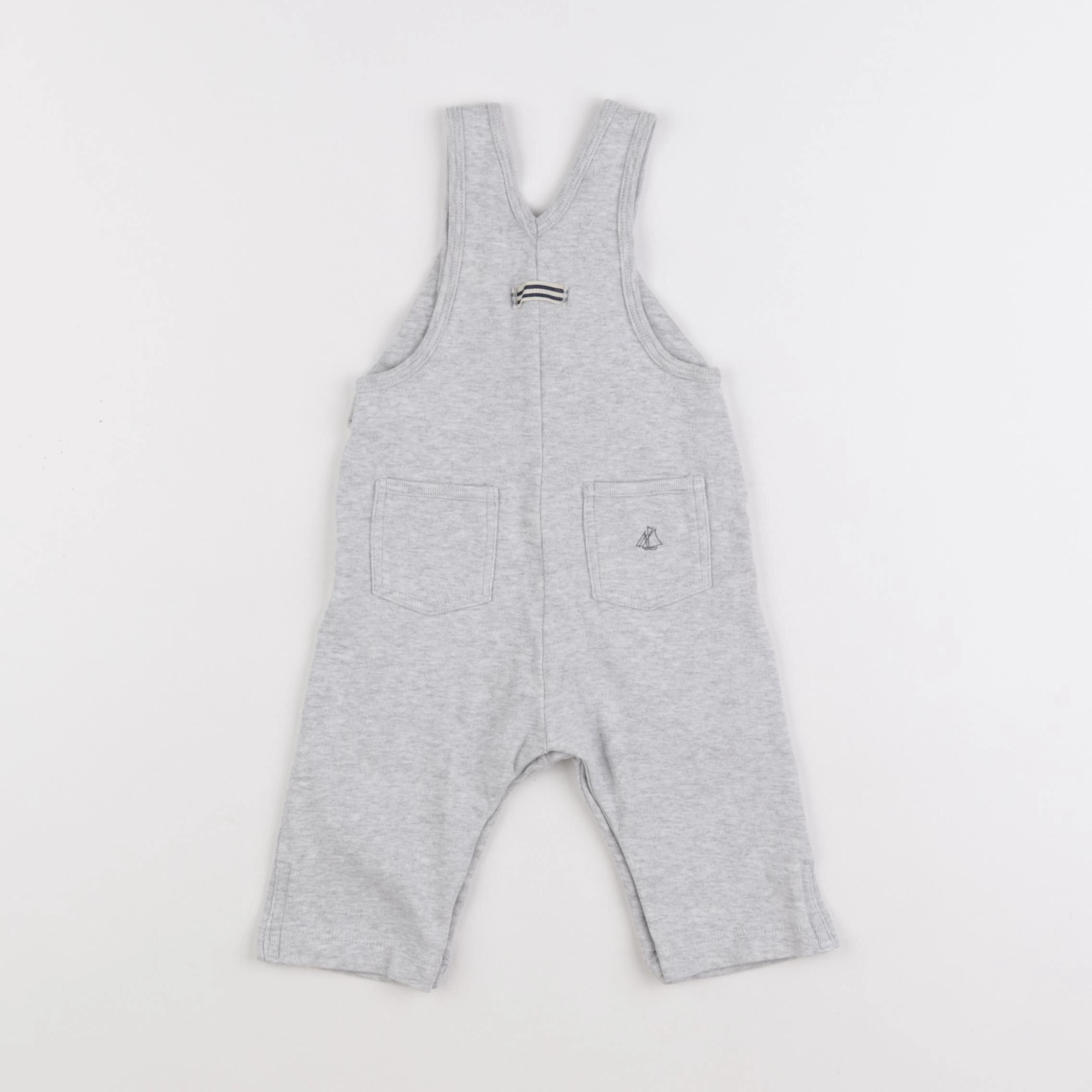 Petit Bateau - salopette gris - 3 mois