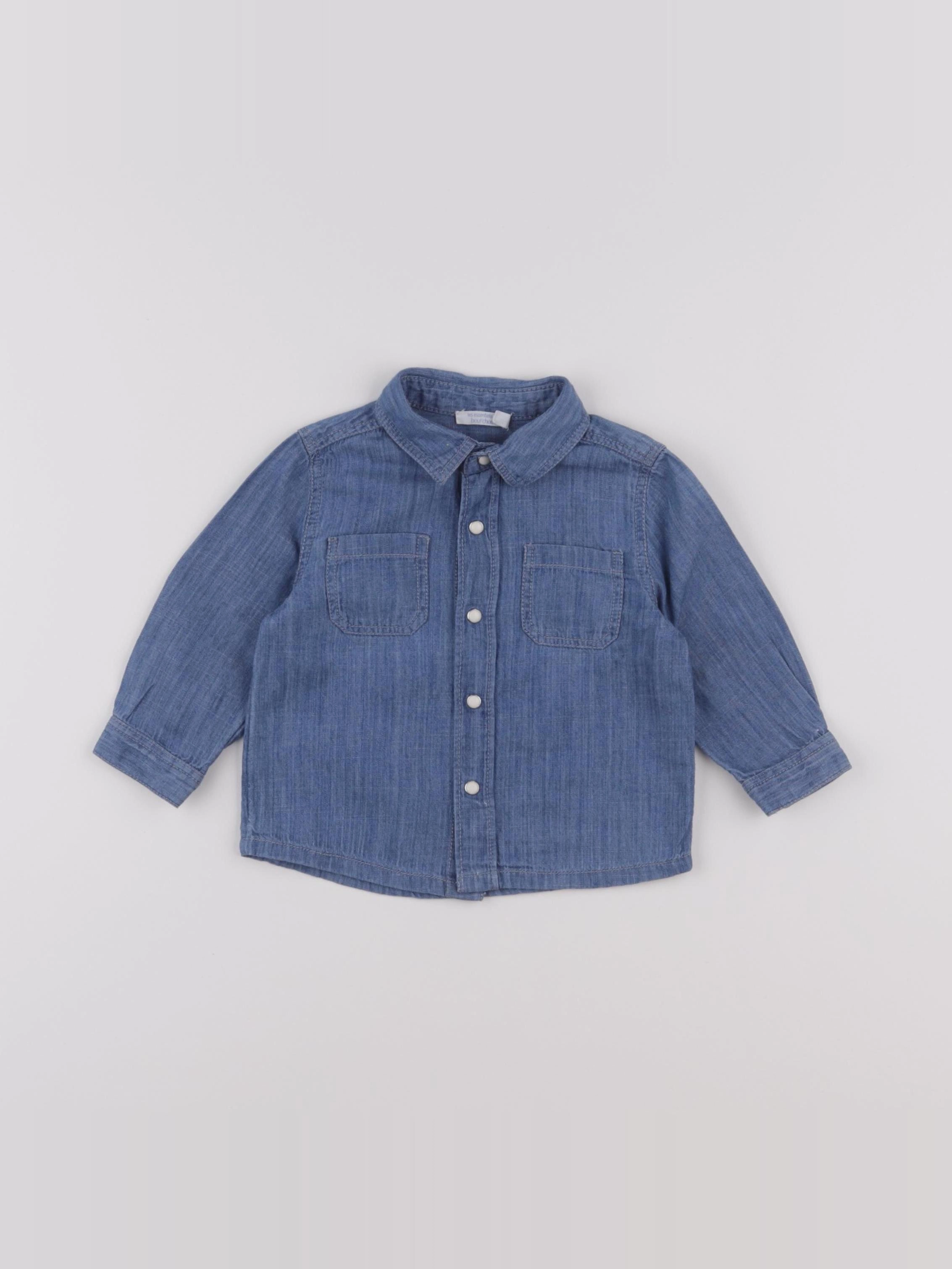 Boutchou - chemise bleu - 6 mois