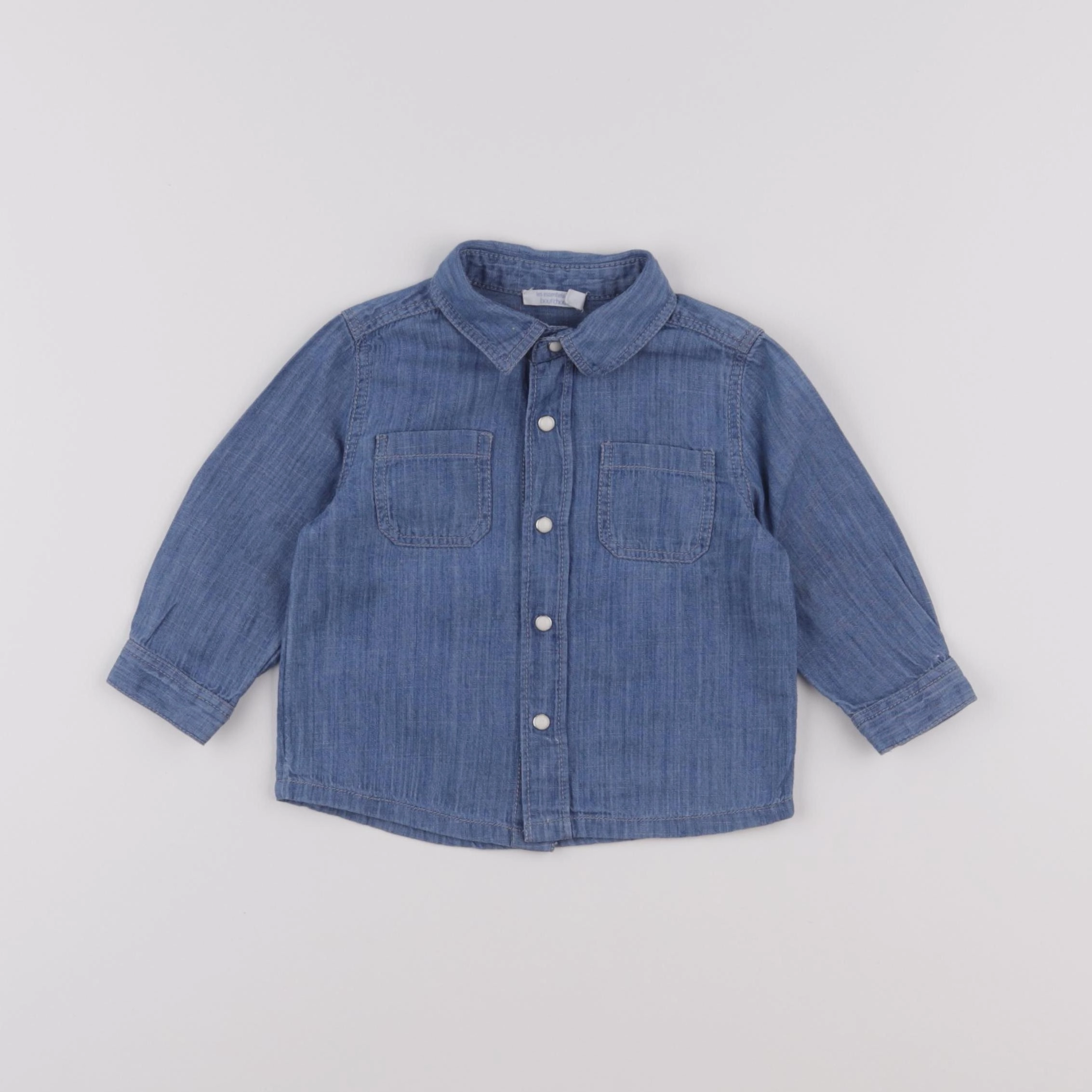 Boutchou - chemise bleu - 6 mois