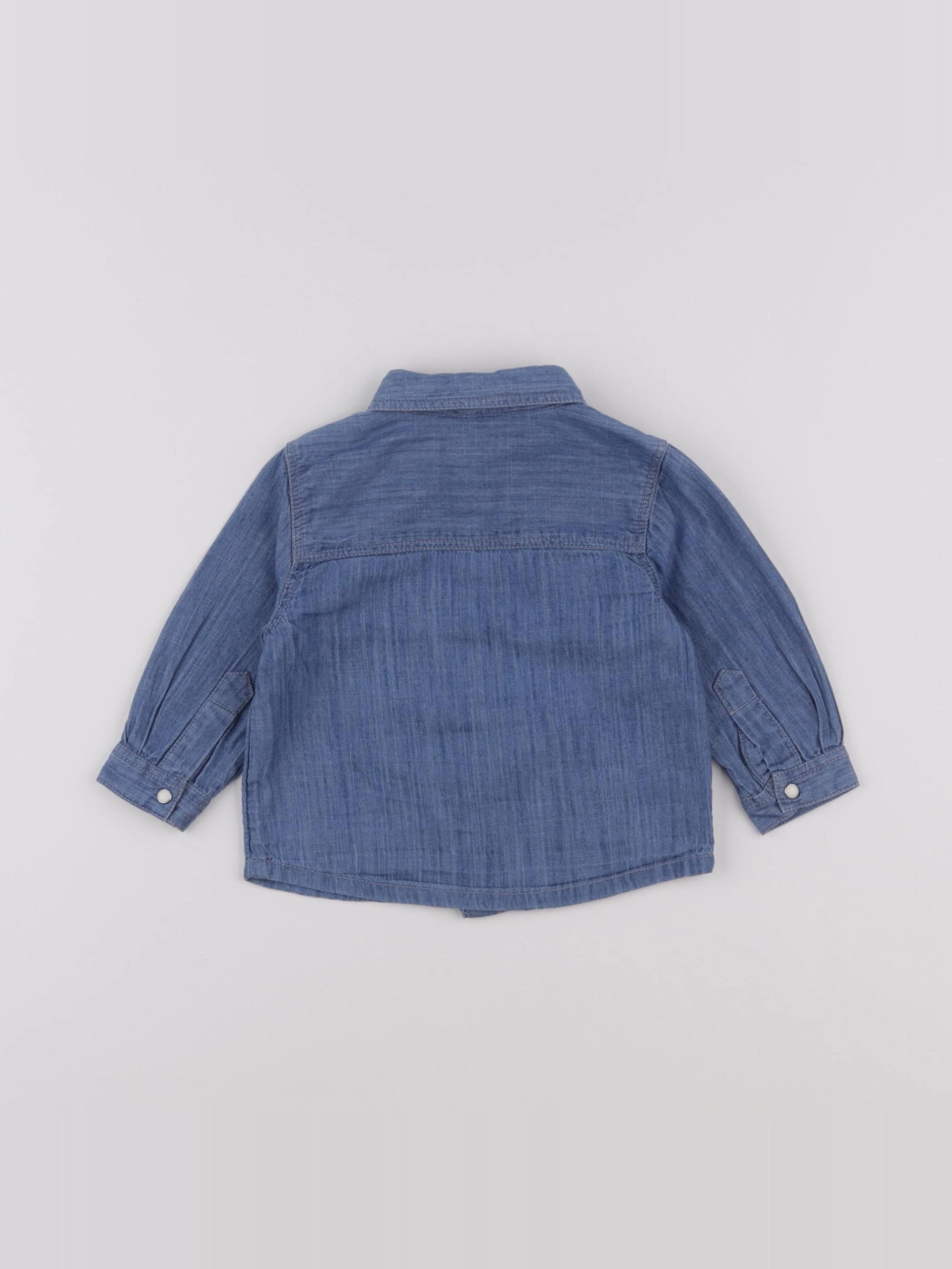 Boutchou - chemise bleu - 6 mois