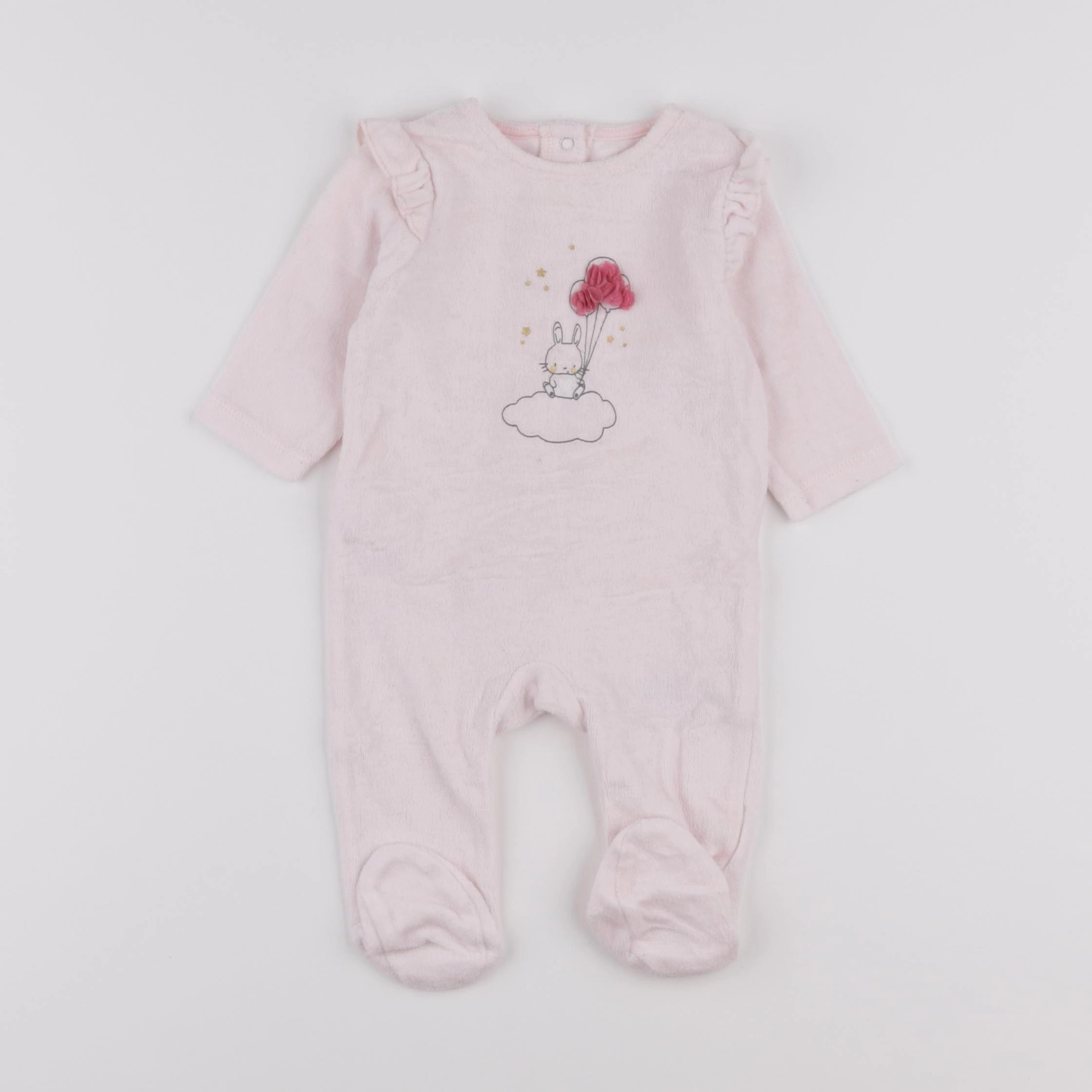 Vertbaudet - pyjama velours rose - 3 mois