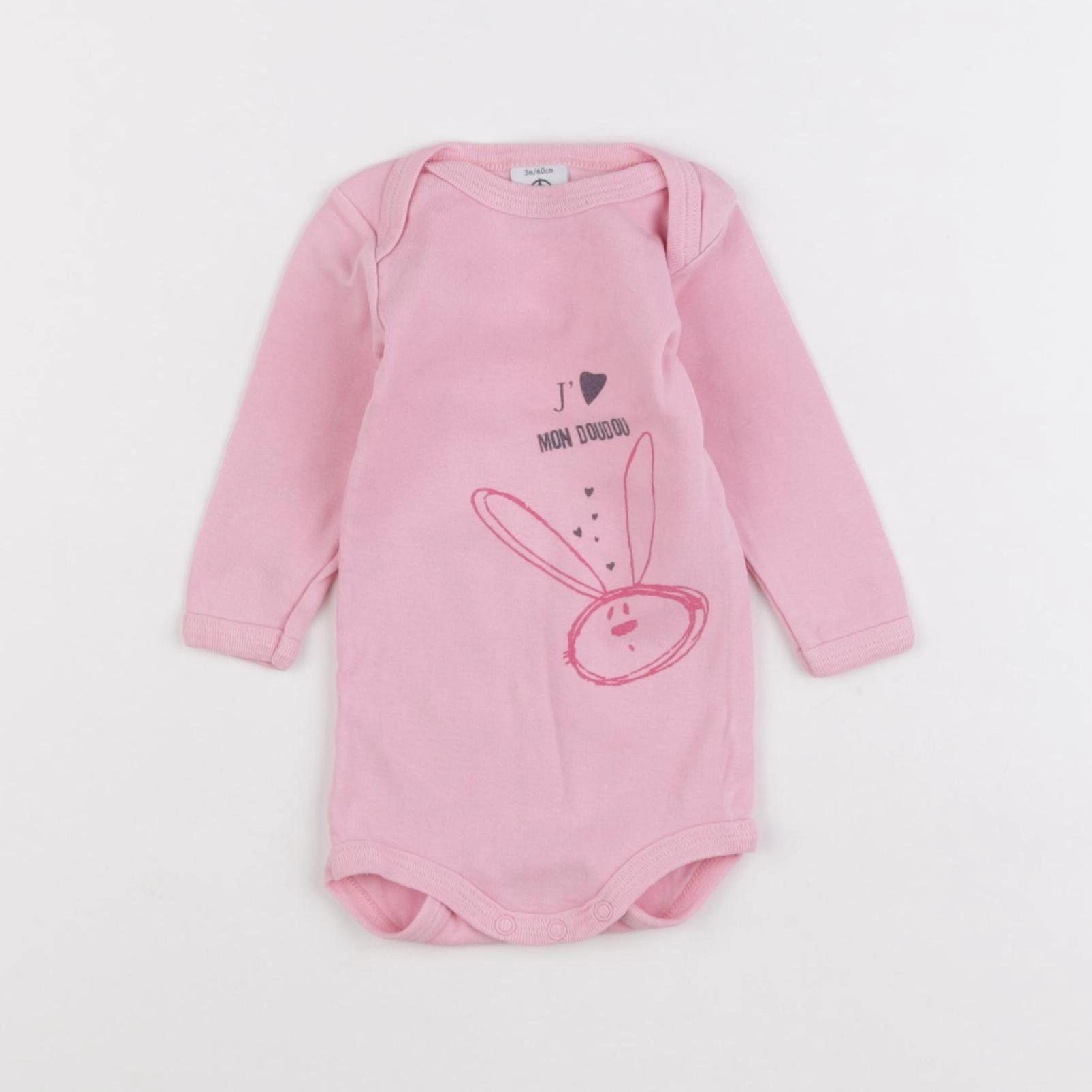 Petit Bateau - body rose - 3 mois