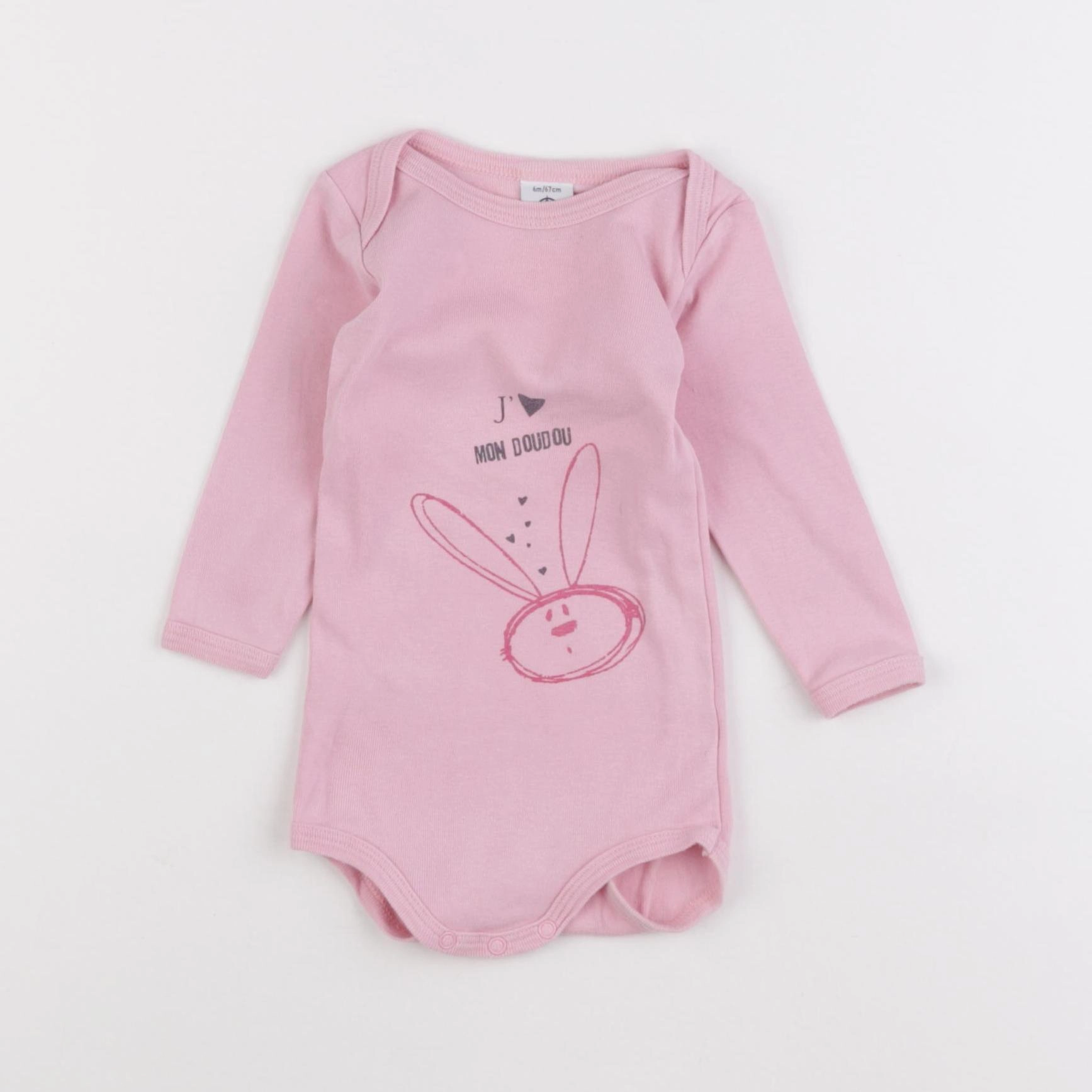 Petit Bateau - body rose - 6 mois