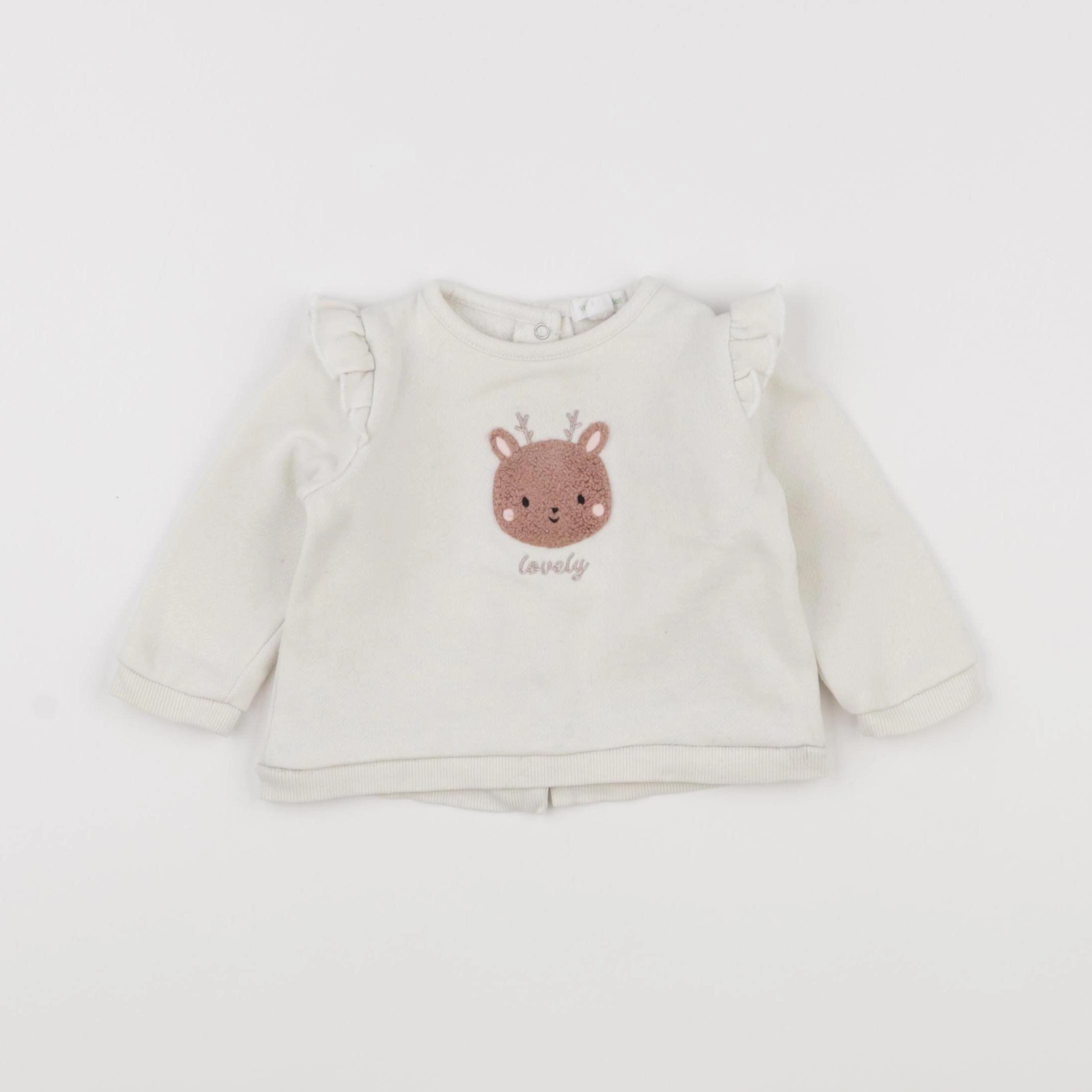 Vertbaudet - sweat beige - 6 mois