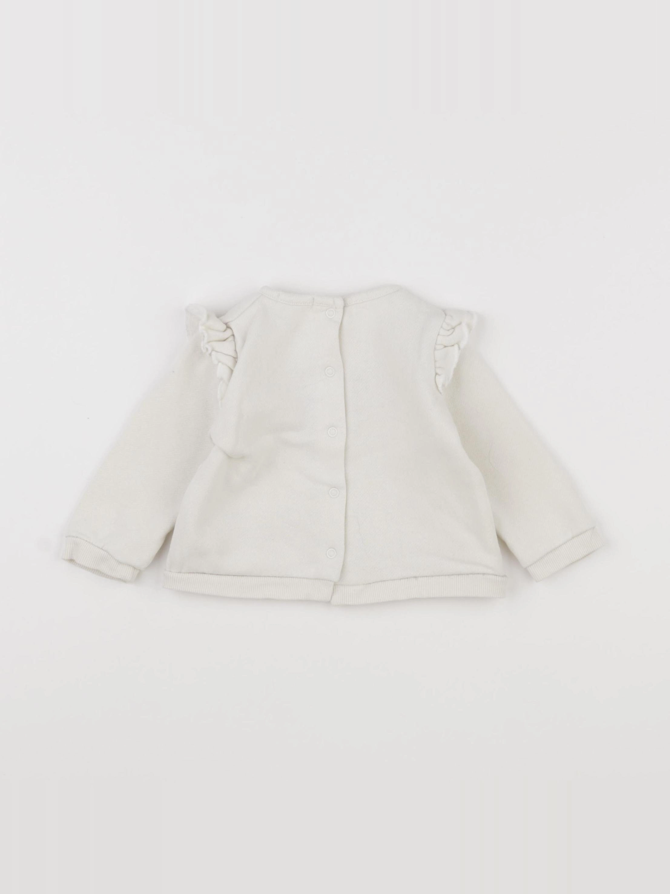 Vertbaudet - sweat beige - 6 mois