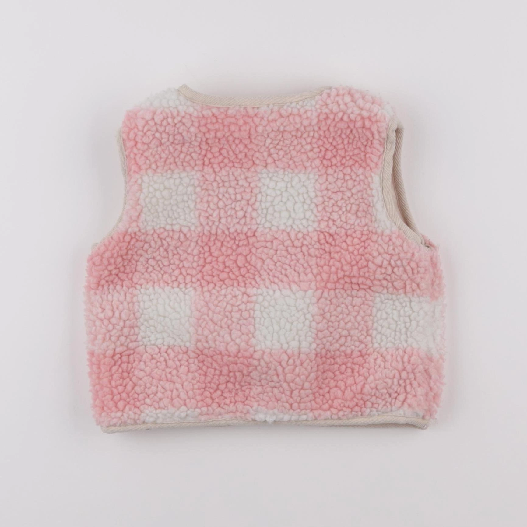 Boutchou - gilet blanc, rose - 12 mois