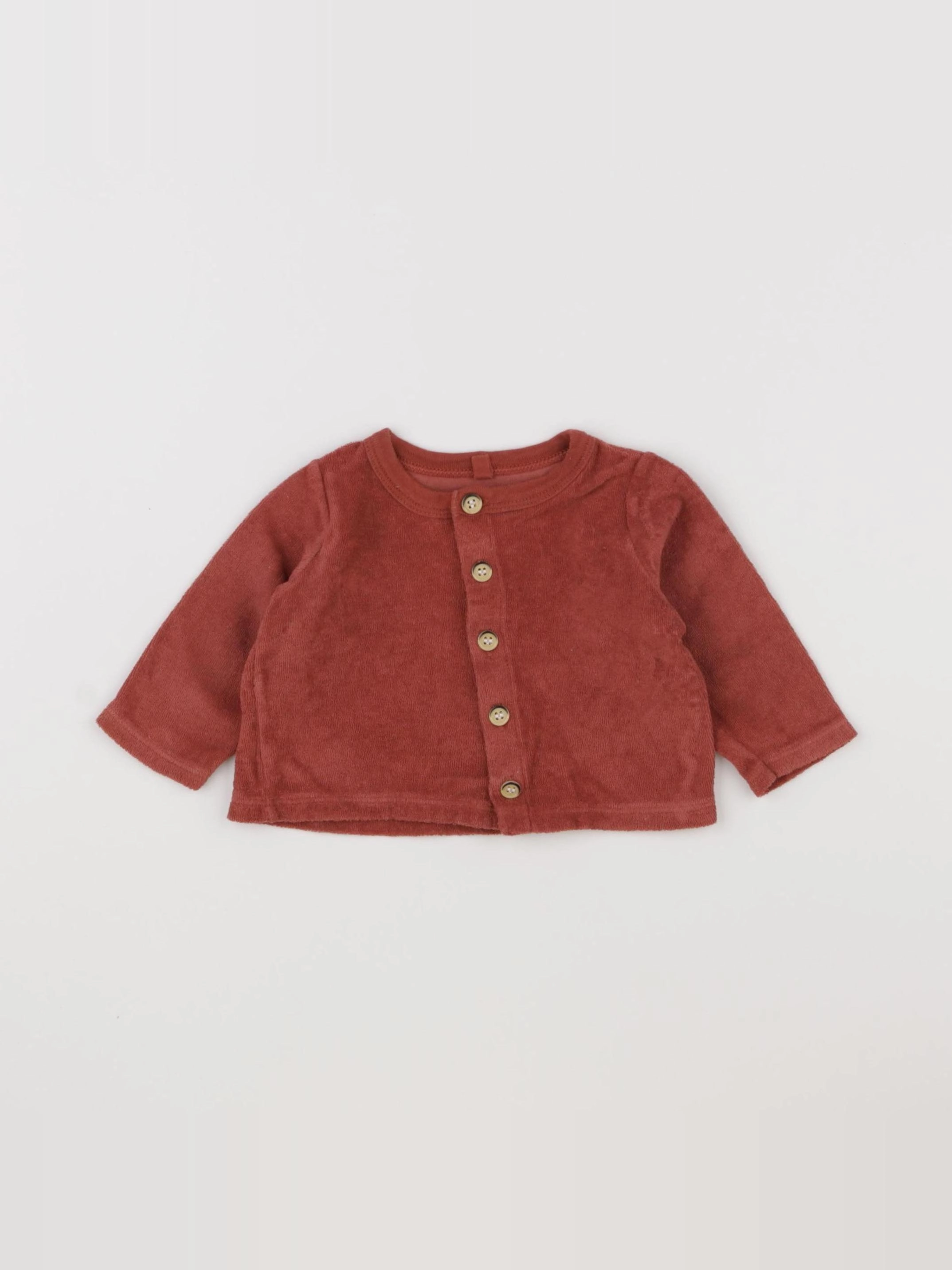 Petit Bateau - gilet rose - 6 mois