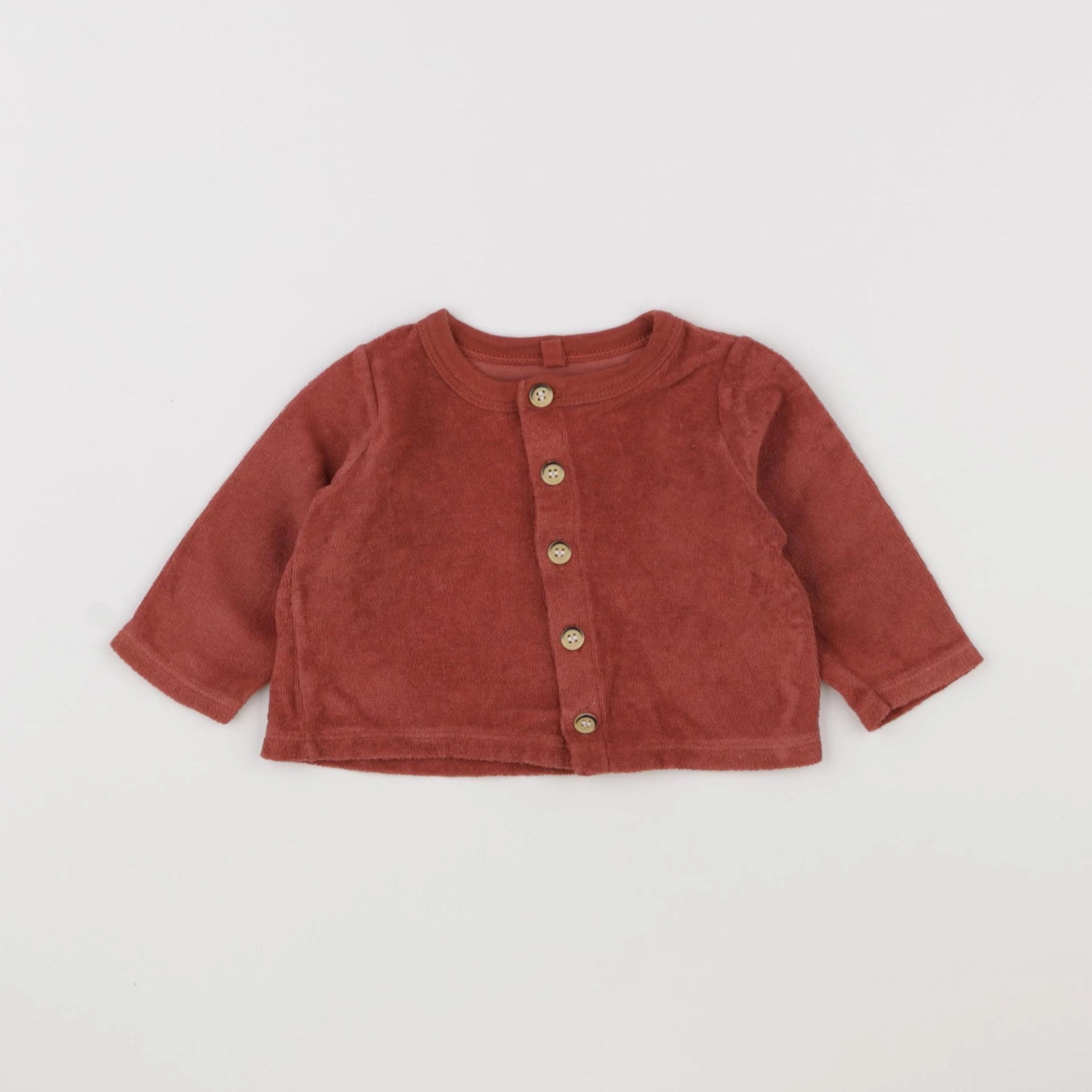 Petit Bateau - gilet rose - 6 mois