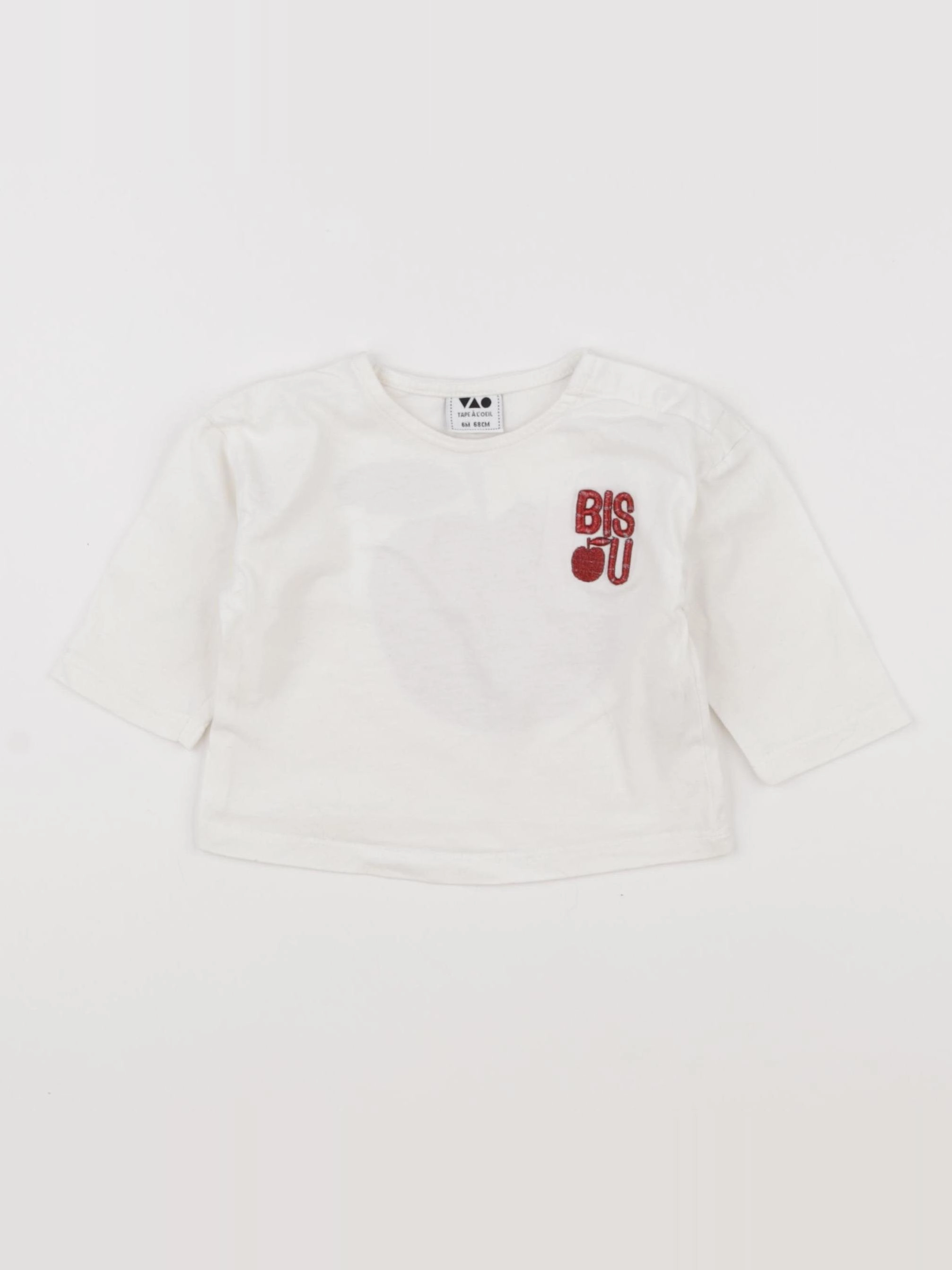 Tape à l'oeil - tee-shirt imprimé au dos blanc - 6 mois
