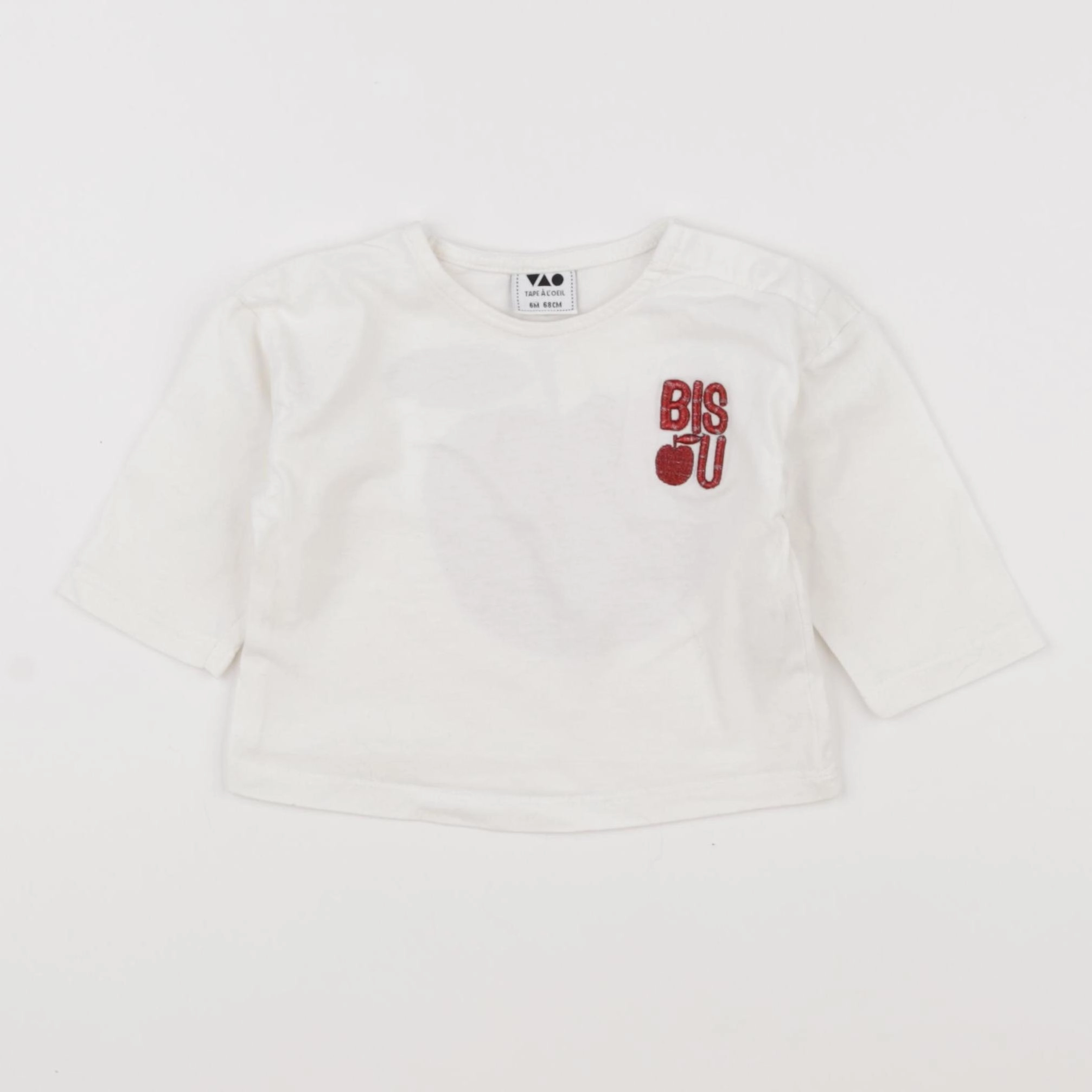 Tape à l'oeil - tee-shirt imprimé au dos blanc - 6 mois