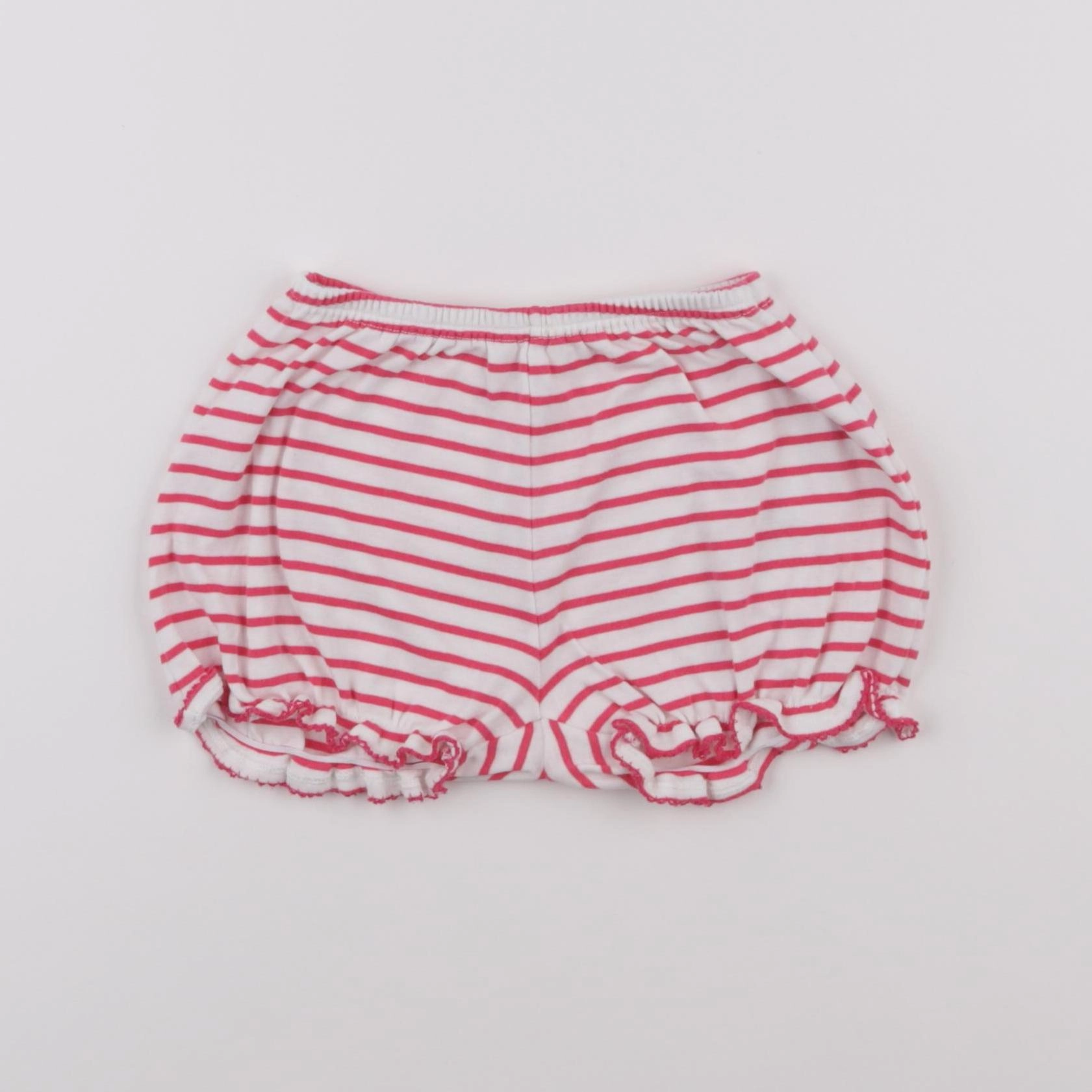 Petit Bateau - bloomer blanc, rose - 18 mois