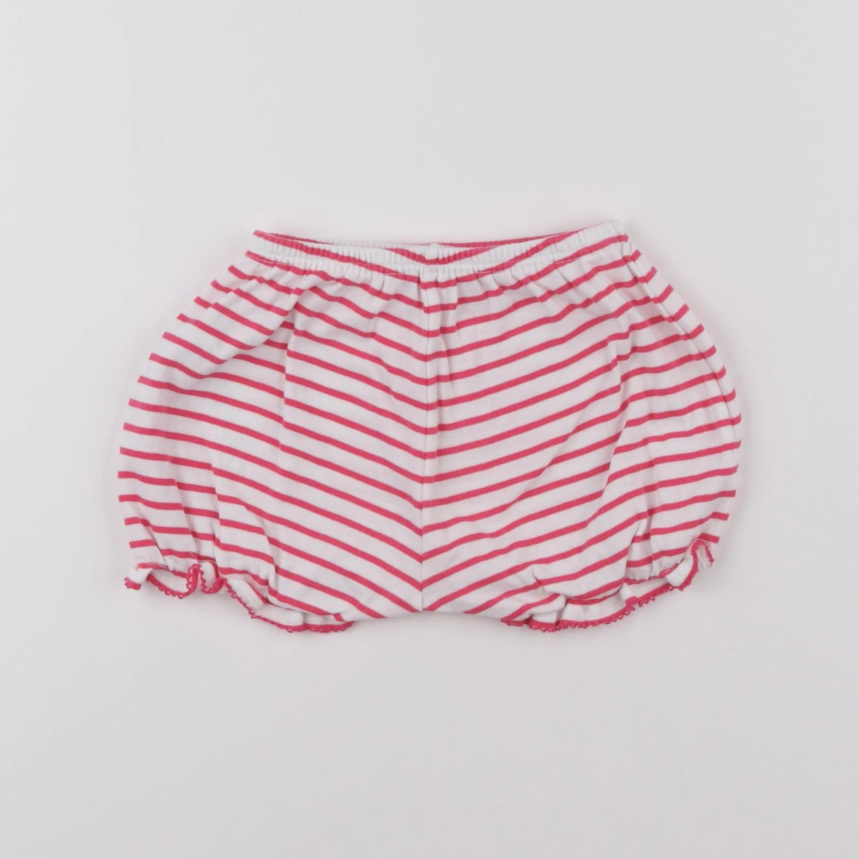 Petit Bateau - bloomer blanc, rose - 18 mois