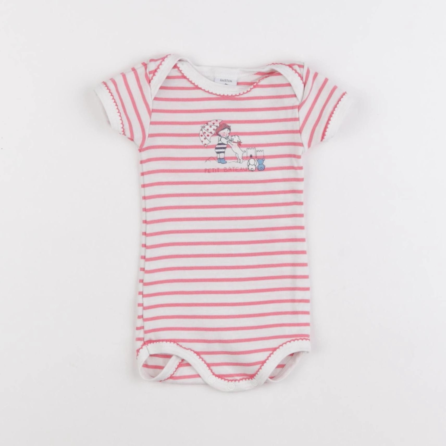 Petit Bateau - body rose - 6 mois