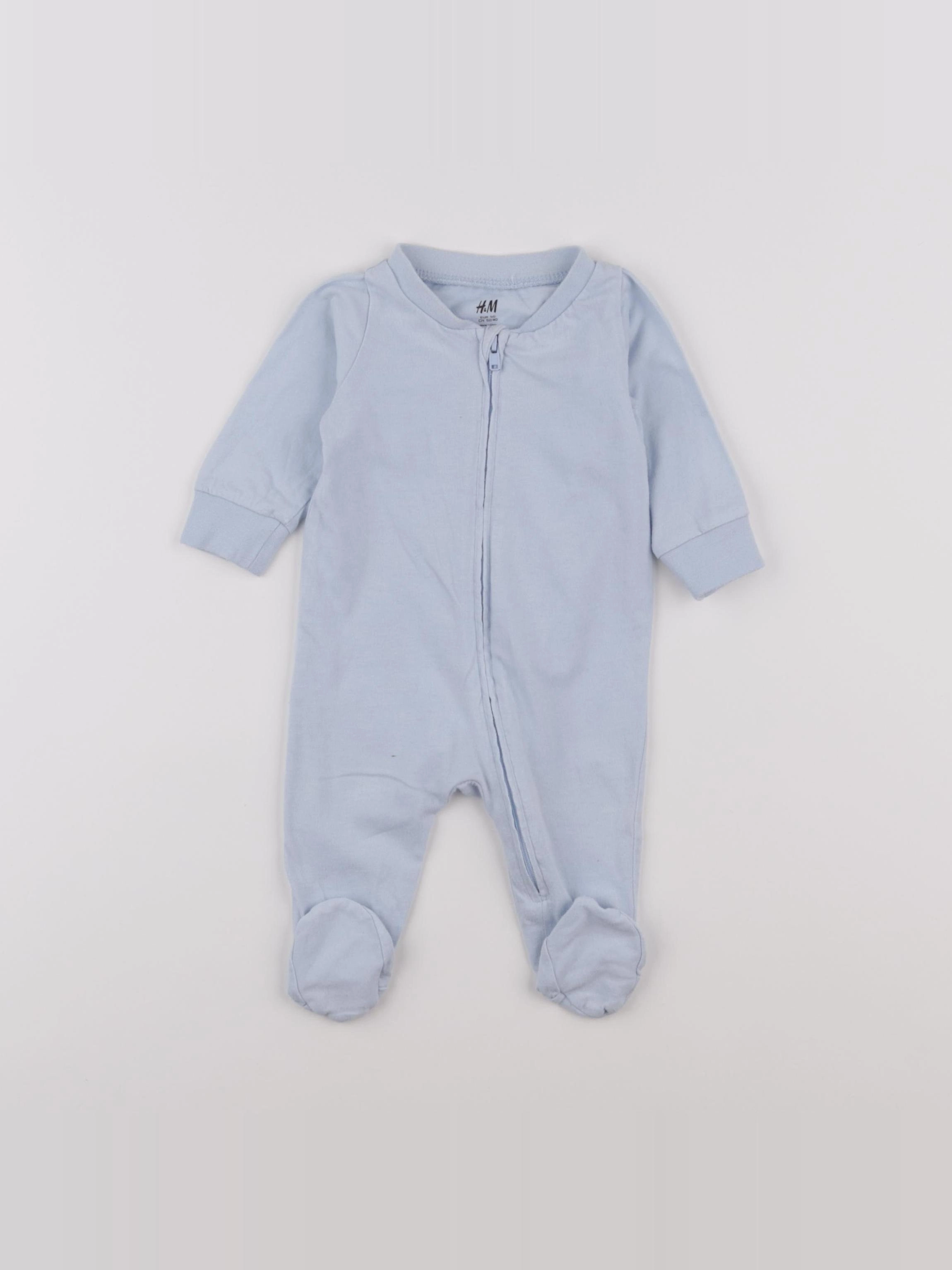 H&M - pyjama coton bleu - 0 mois