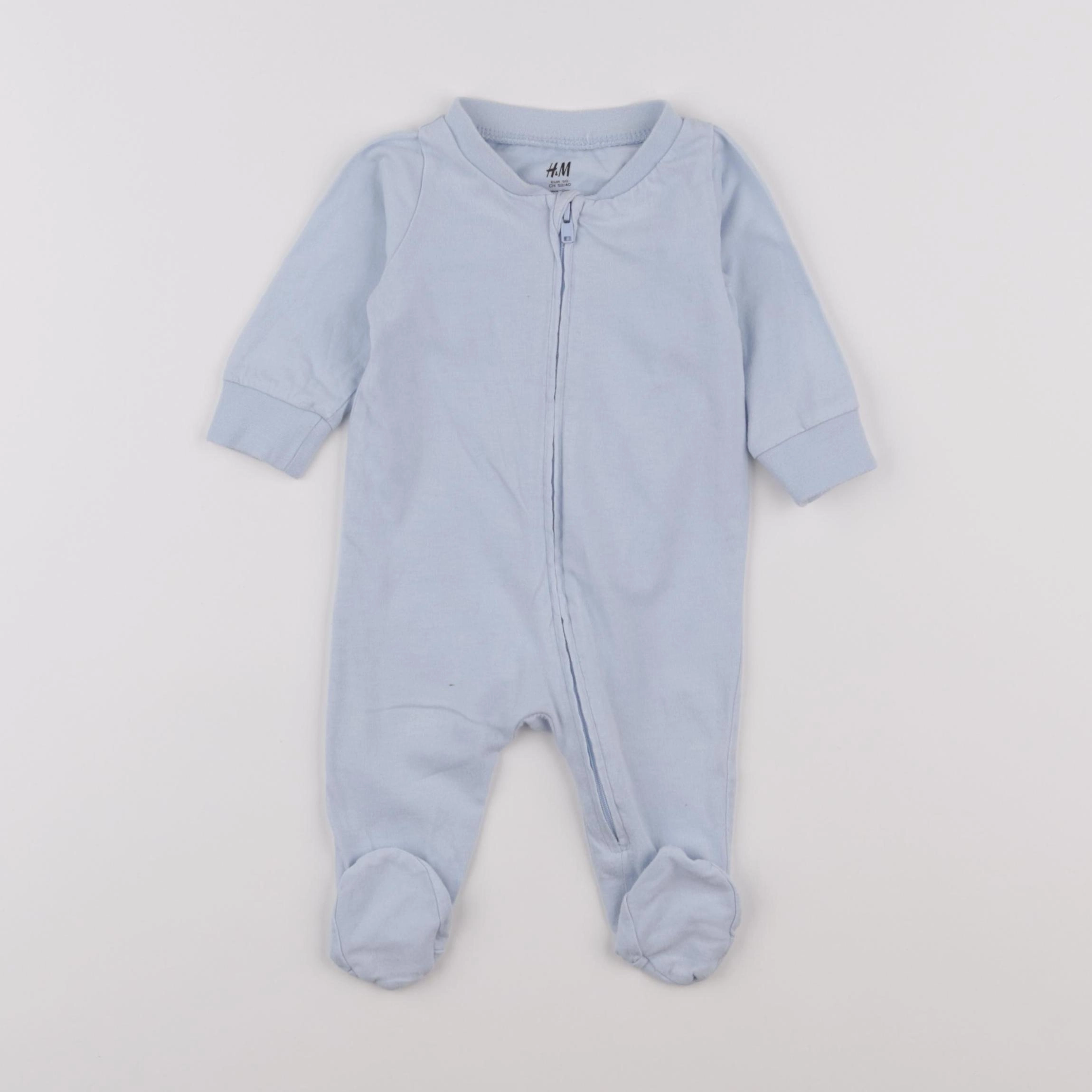 H&M - pyjama coton bleu - 0 mois