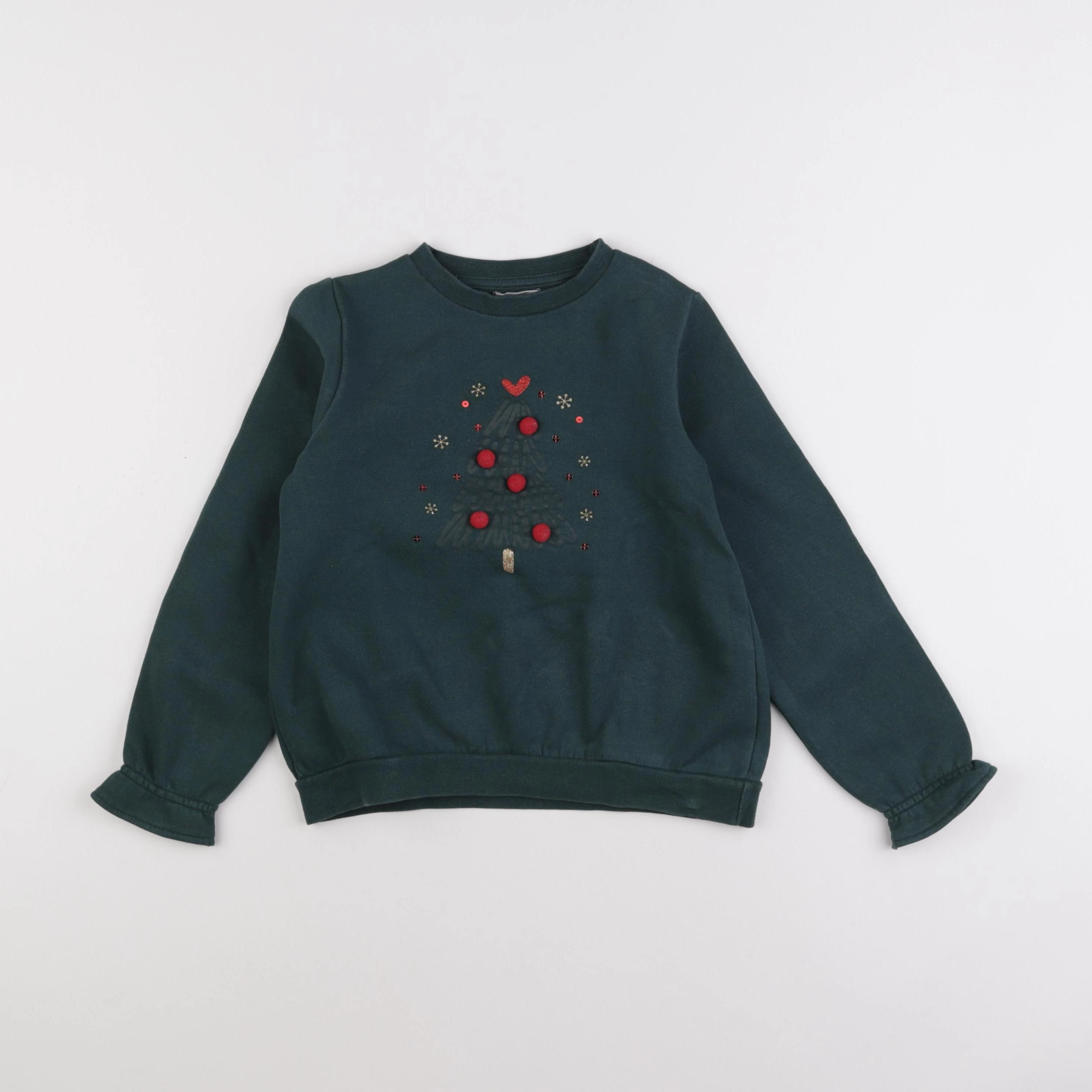 Vertbaudet - sweat vert - 8 ans