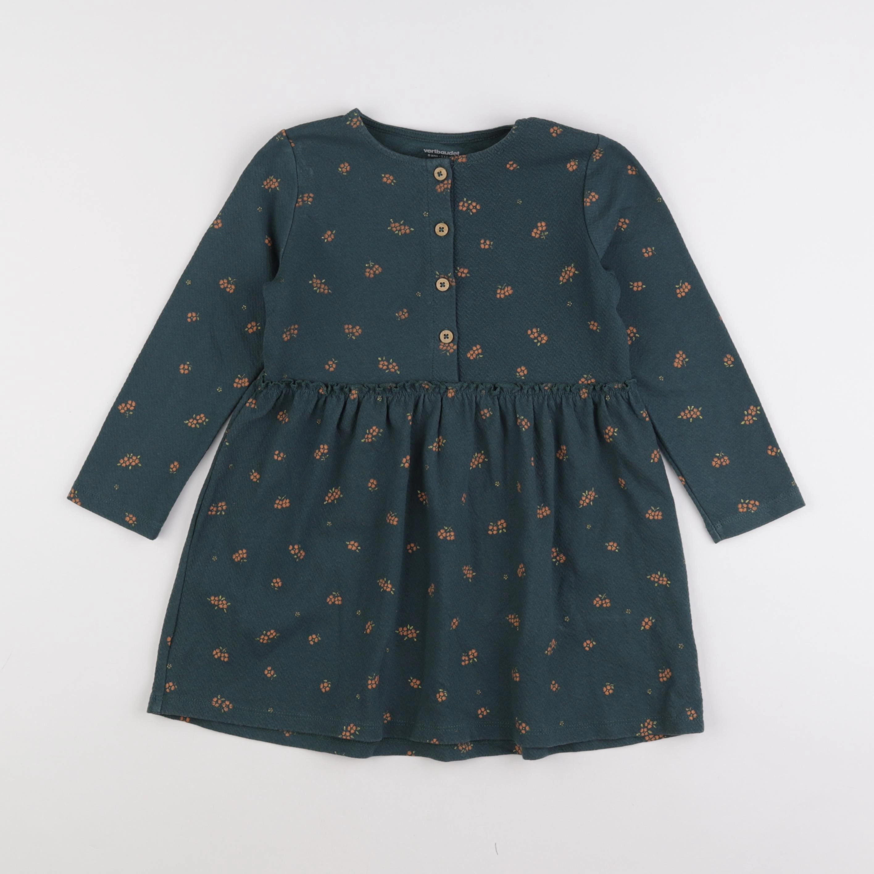 Vertbaudet - robe vert - 6 ans