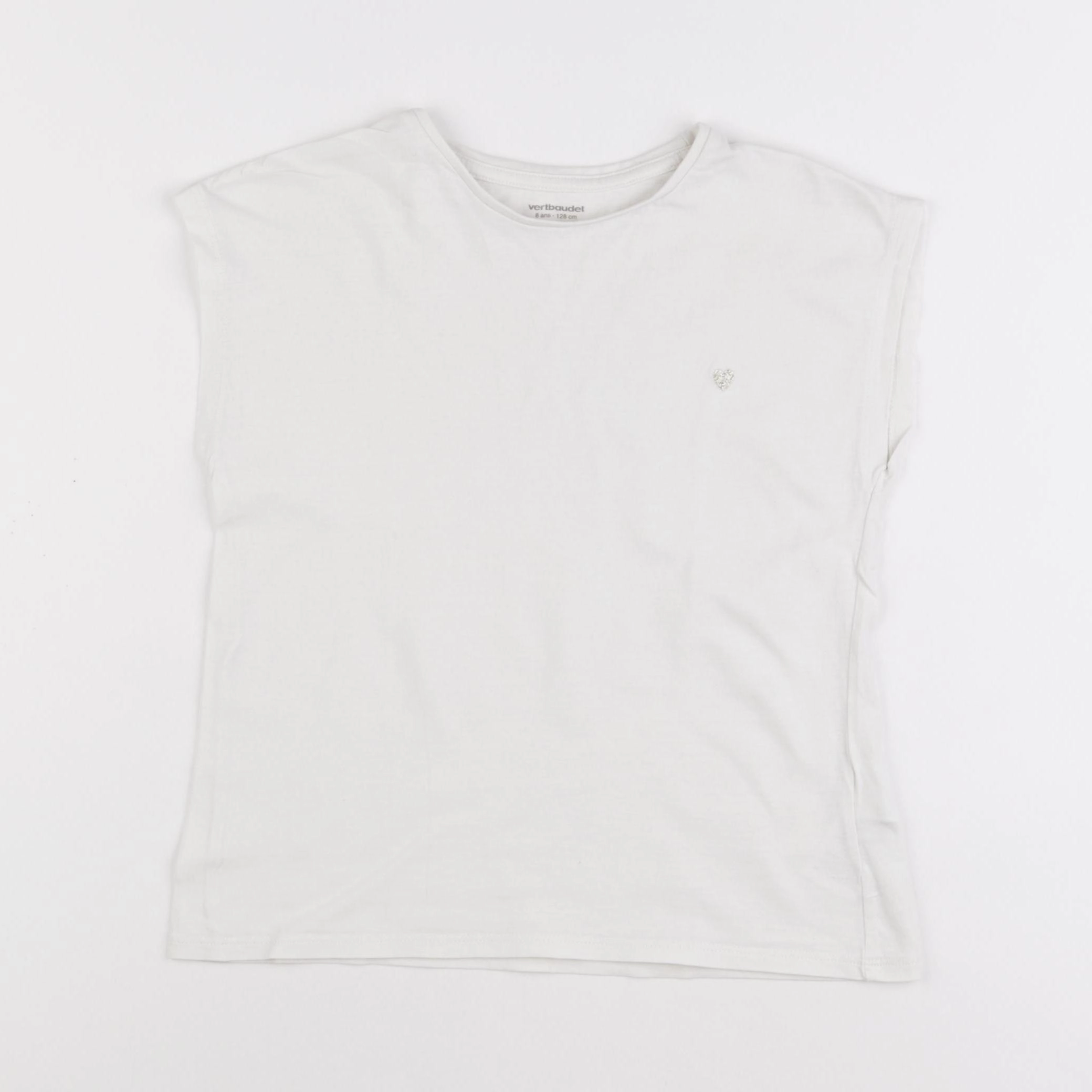 Vertbaudet - tee-shirt blanc - 8 ans