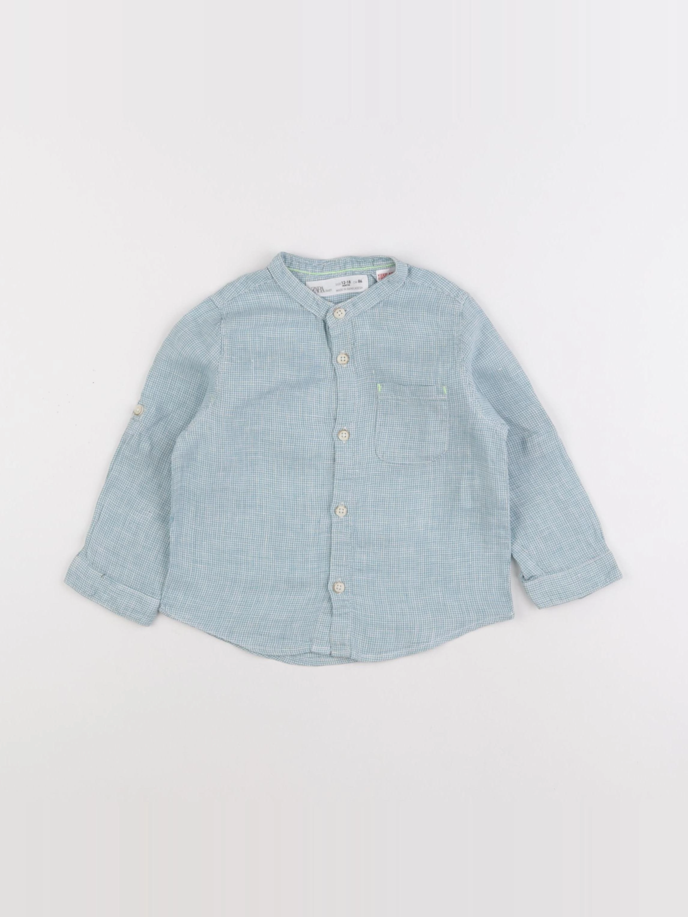 Zara - chemise vert - 12/18 mois