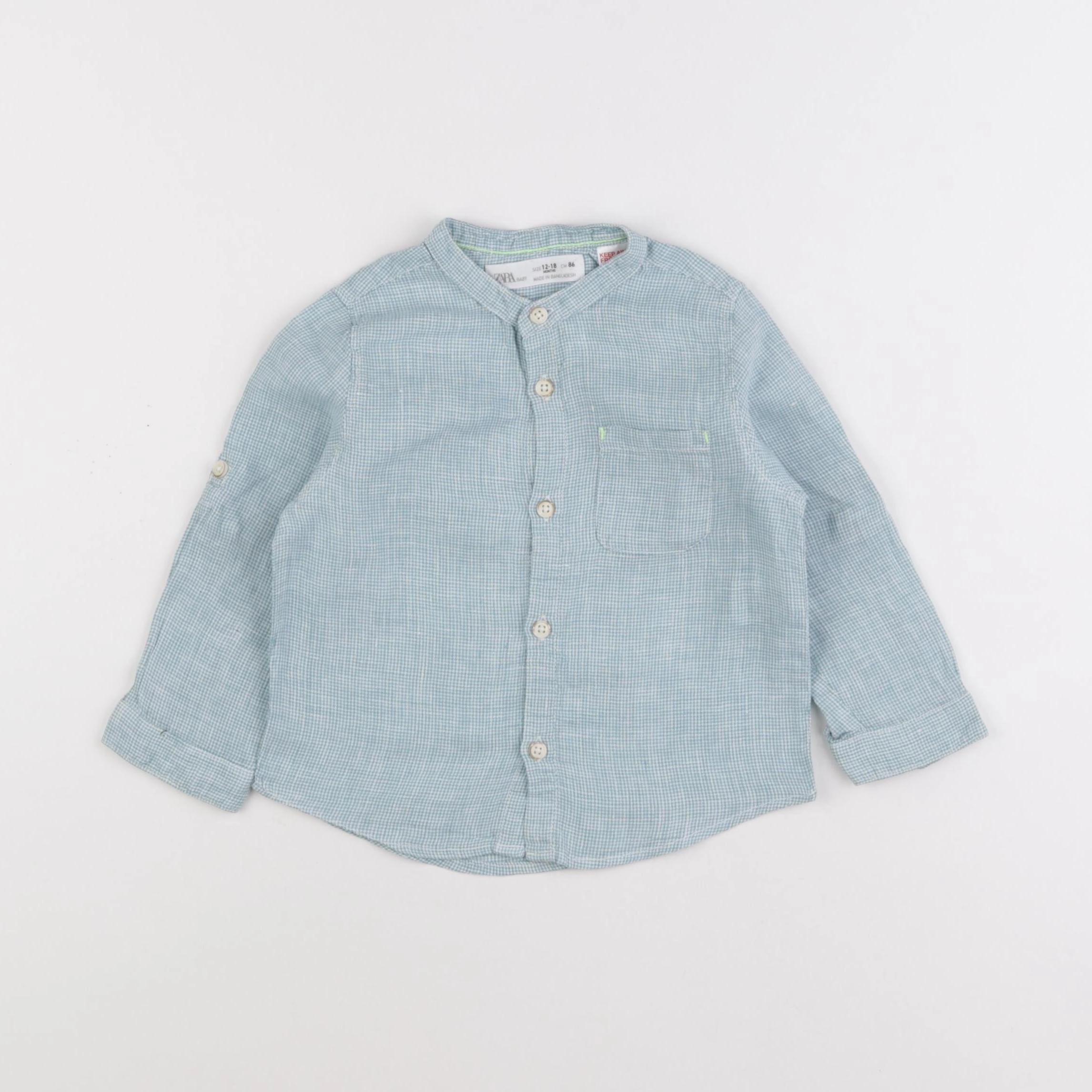 Zara - chemise vert - 12/18 mois
