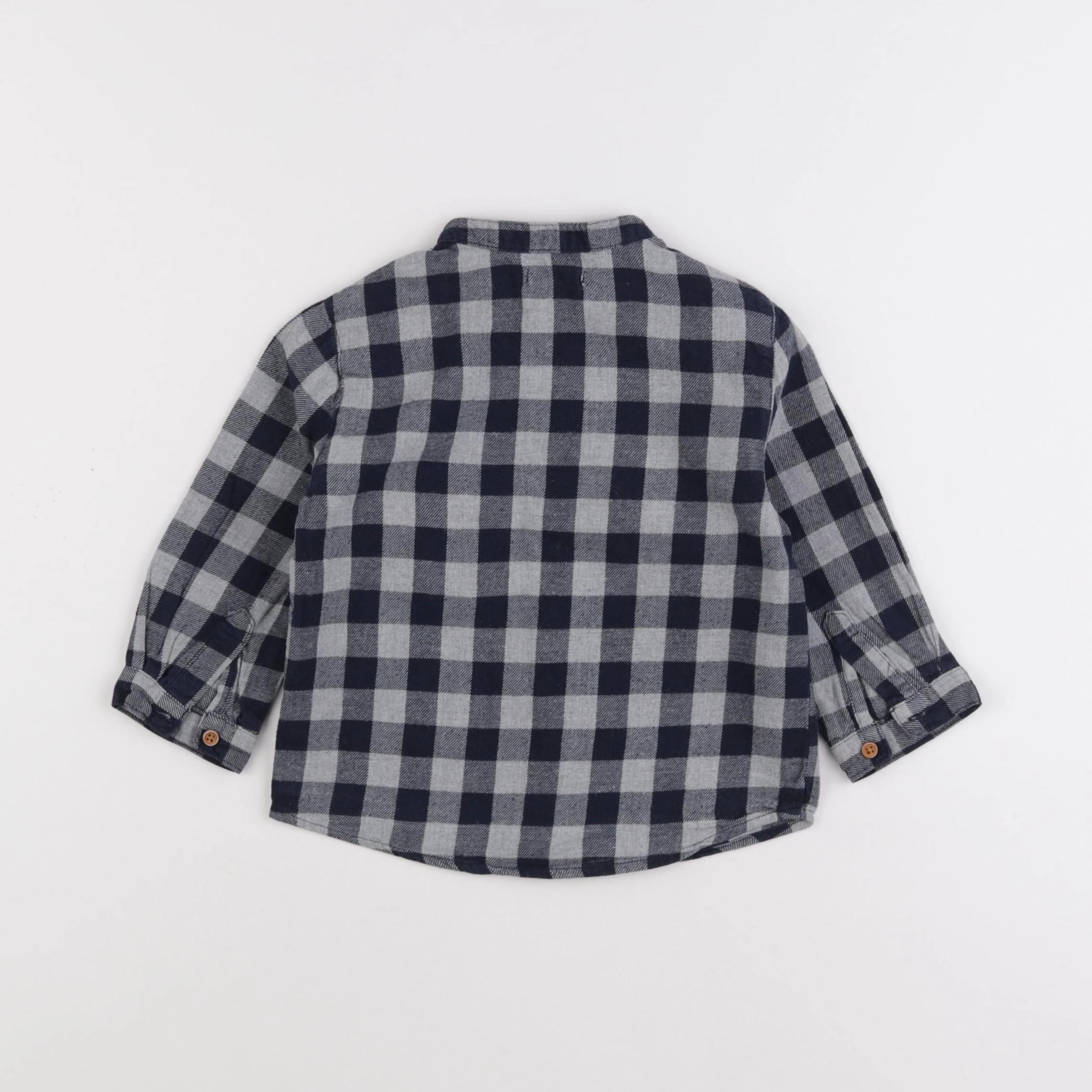 Boutchou - chemise bleu, gris - 18 mois