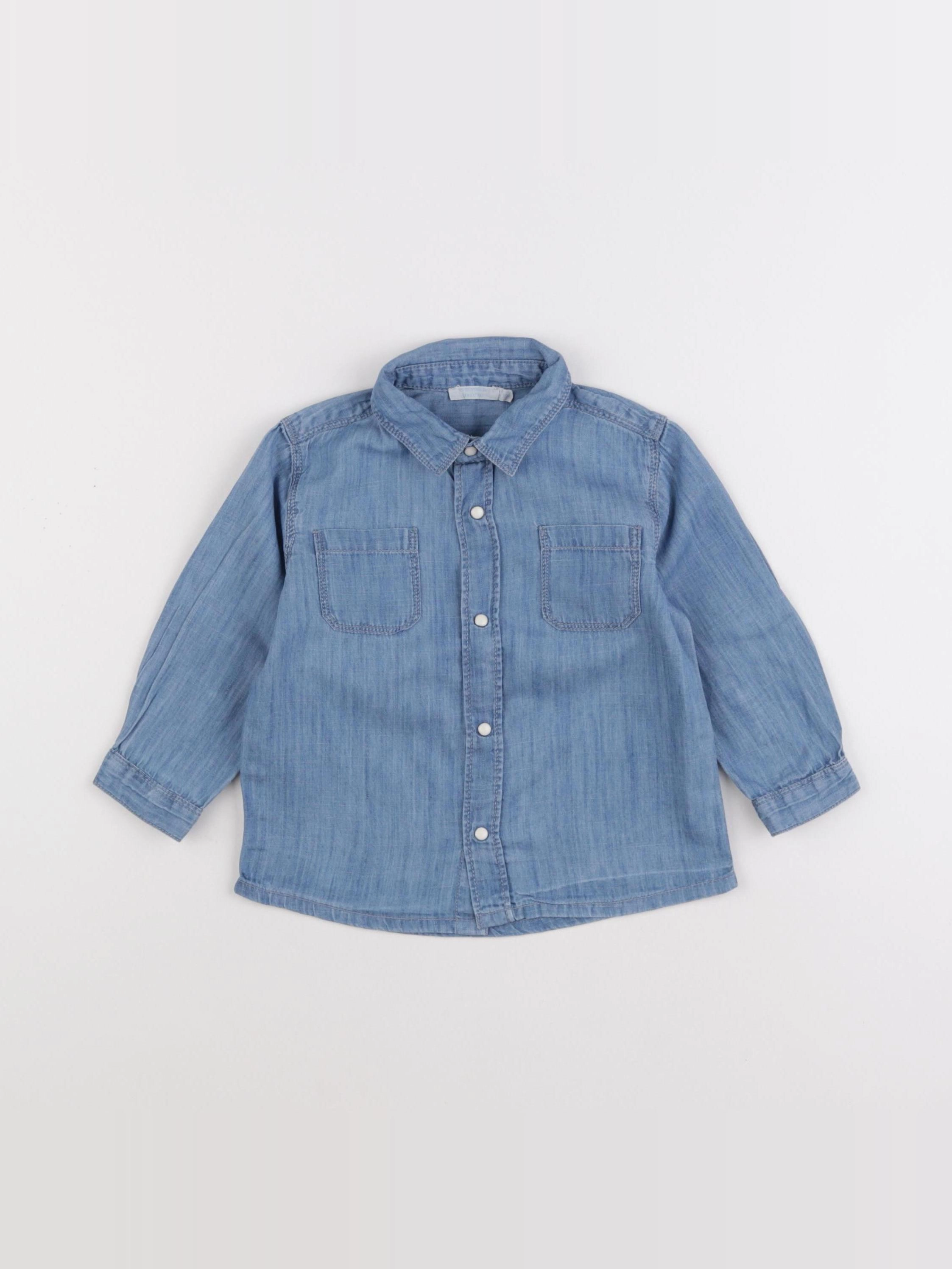 Boutchou - chemise bleu - 18 mois