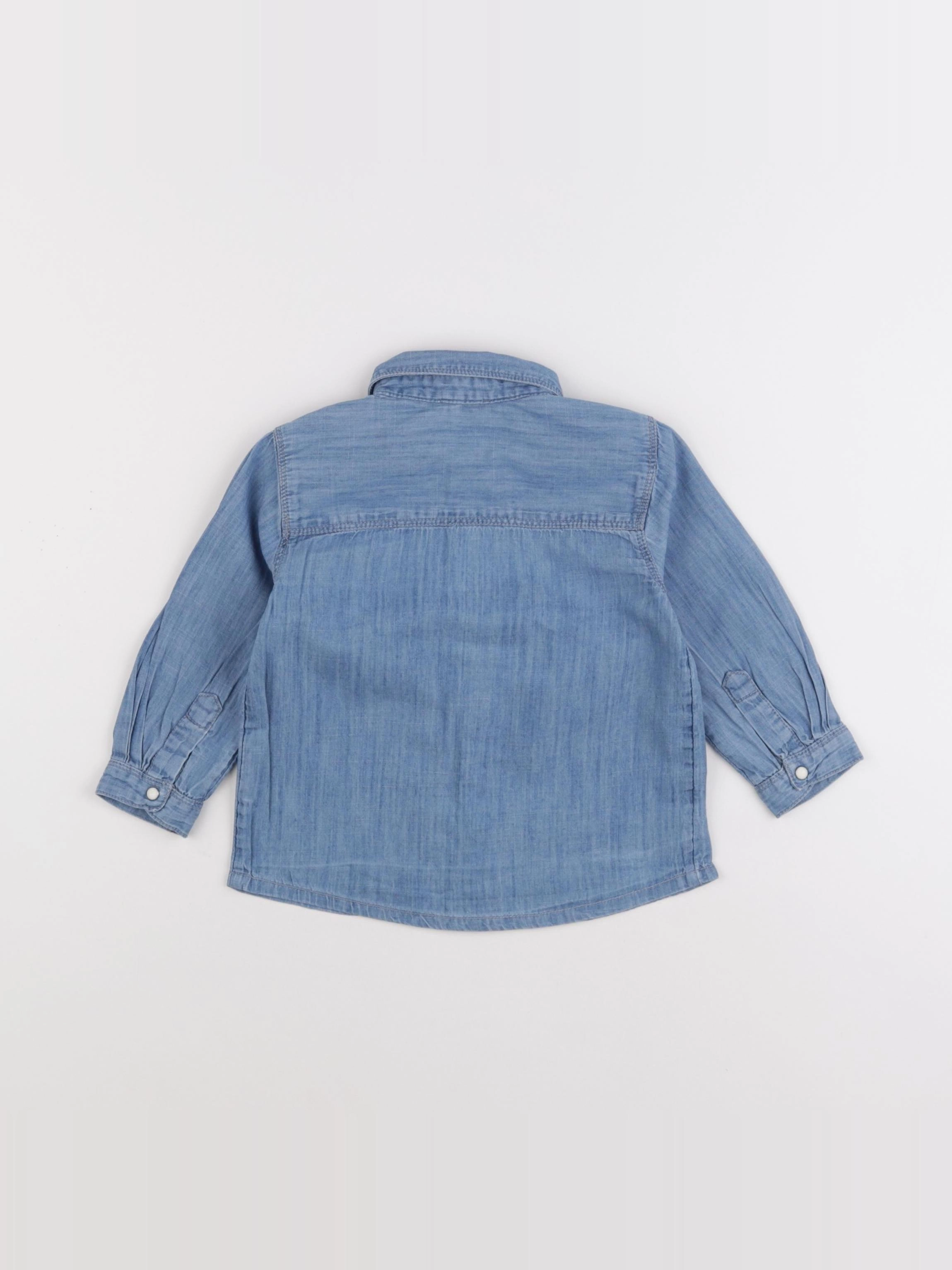 Boutchou - chemise bleu - 18 mois