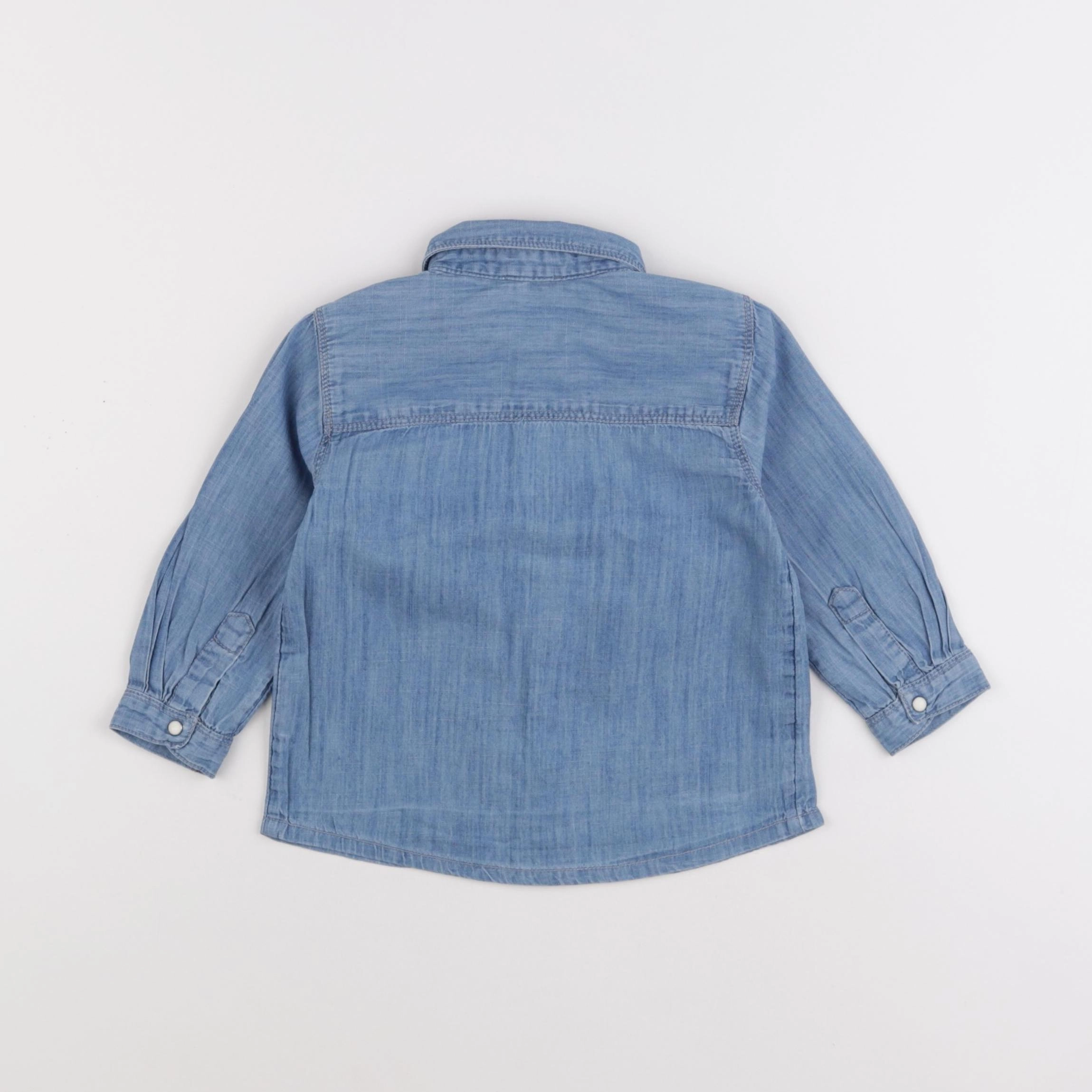Boutchou - chemise bleu - 18 mois