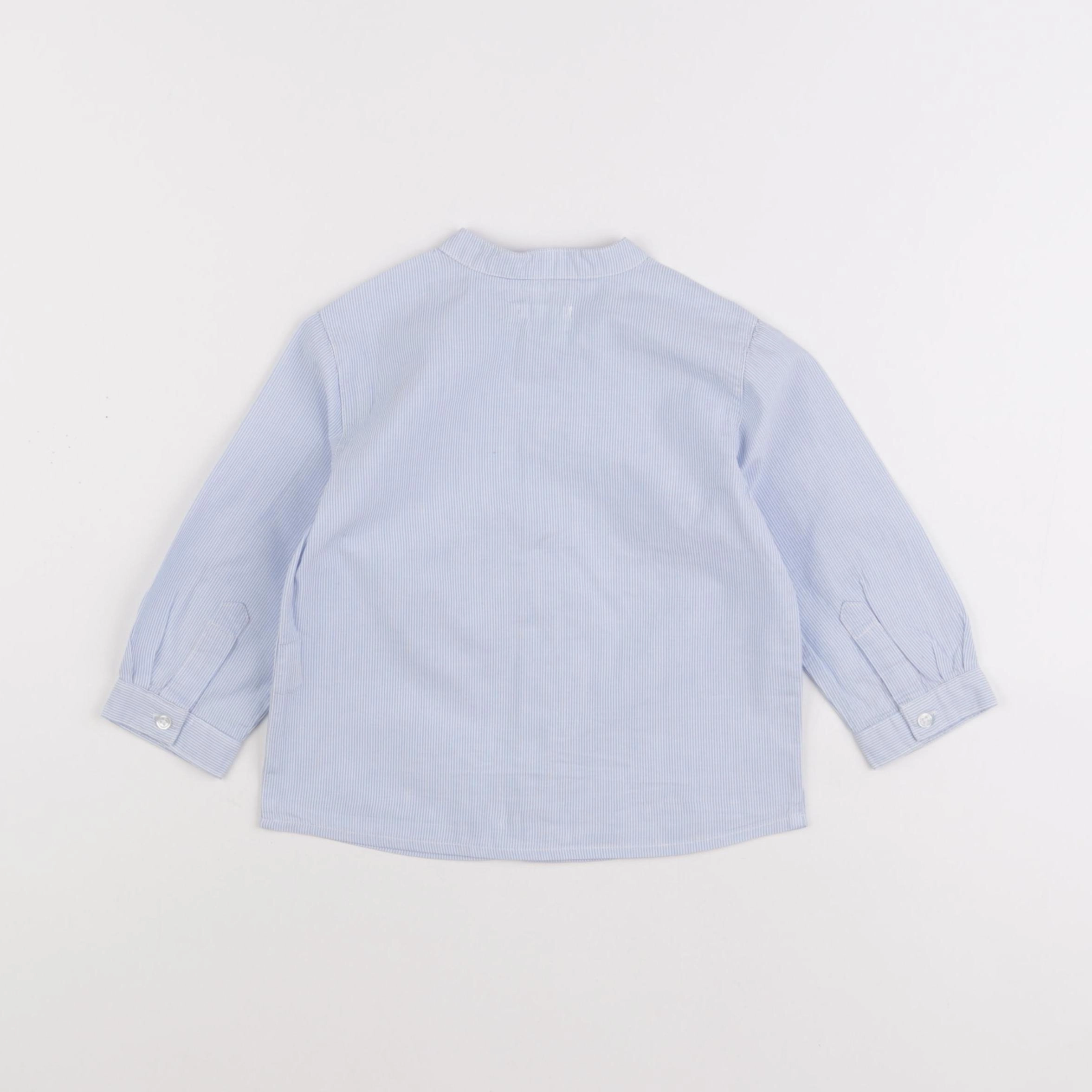 Boutchou - chemise bleu - 18 mois