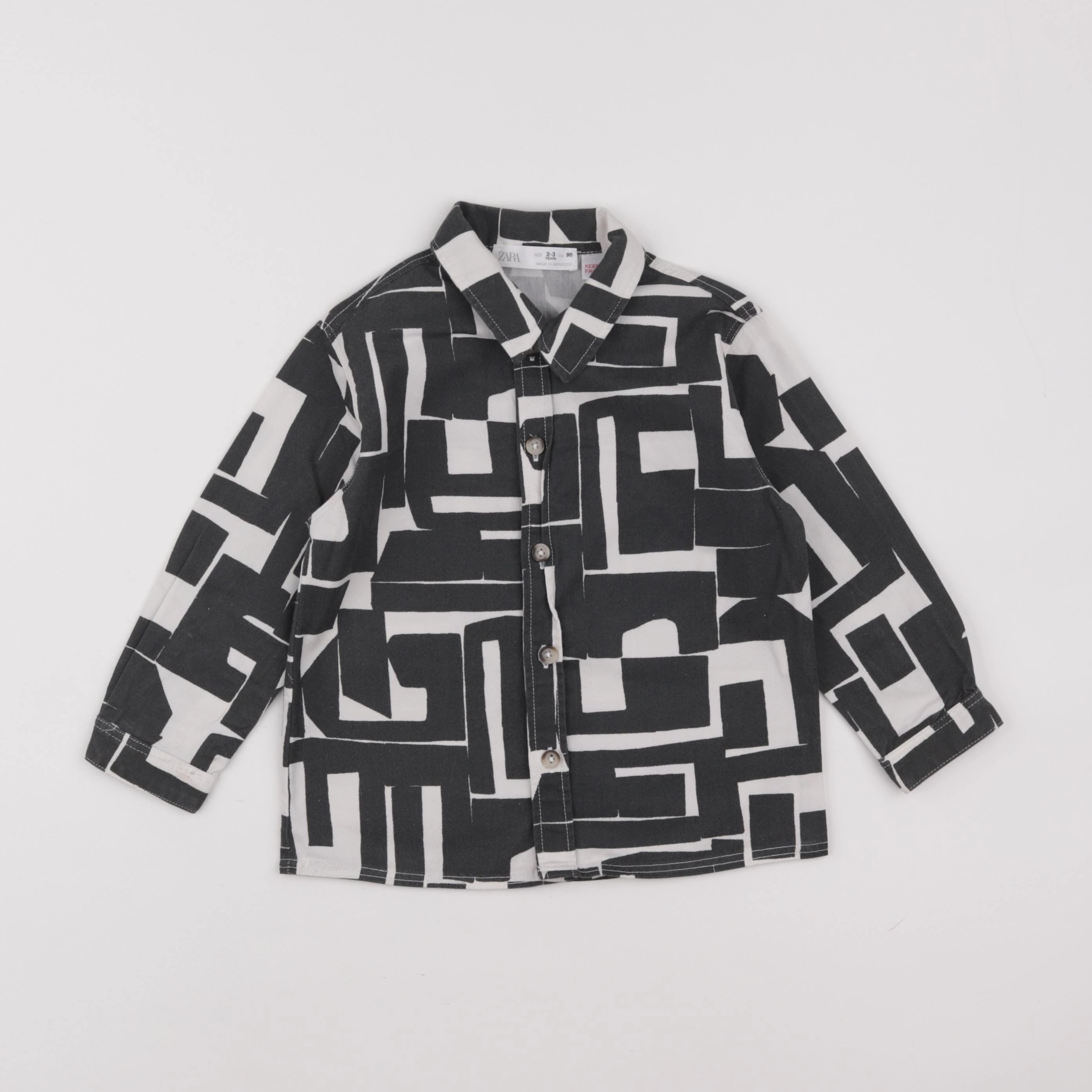 Zara - chemise noir - 2/3 ans