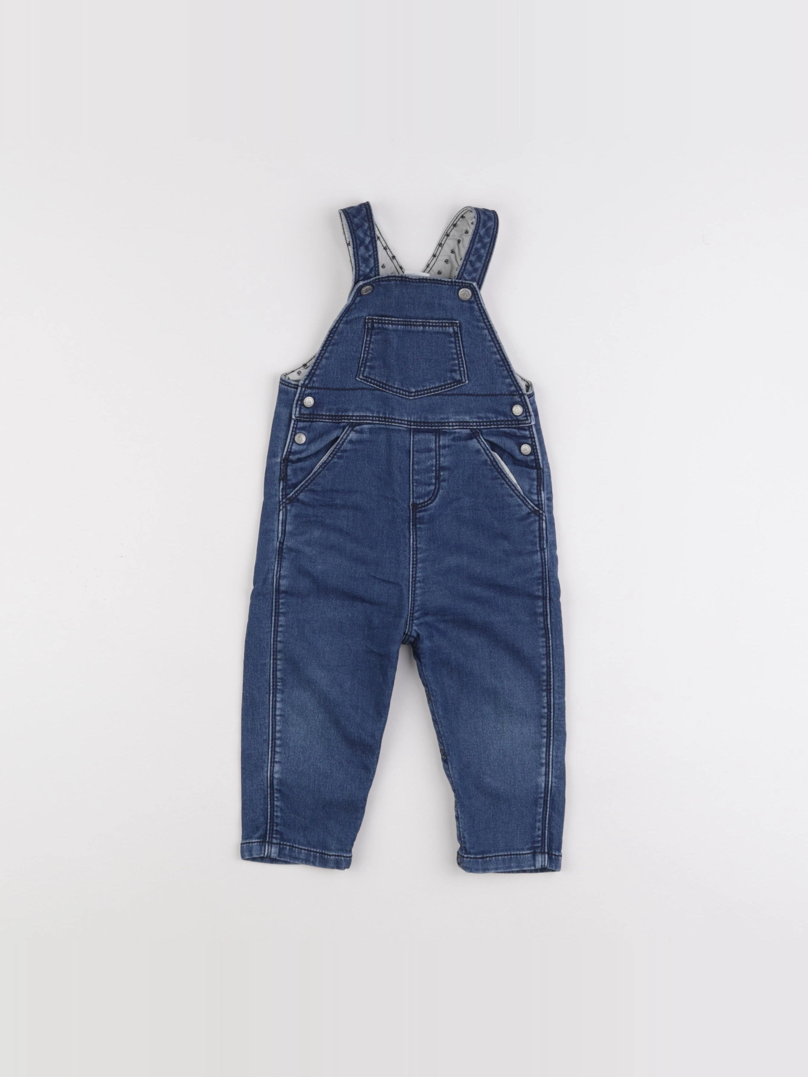 Petit Bateau - salopette bleu - 12 mois