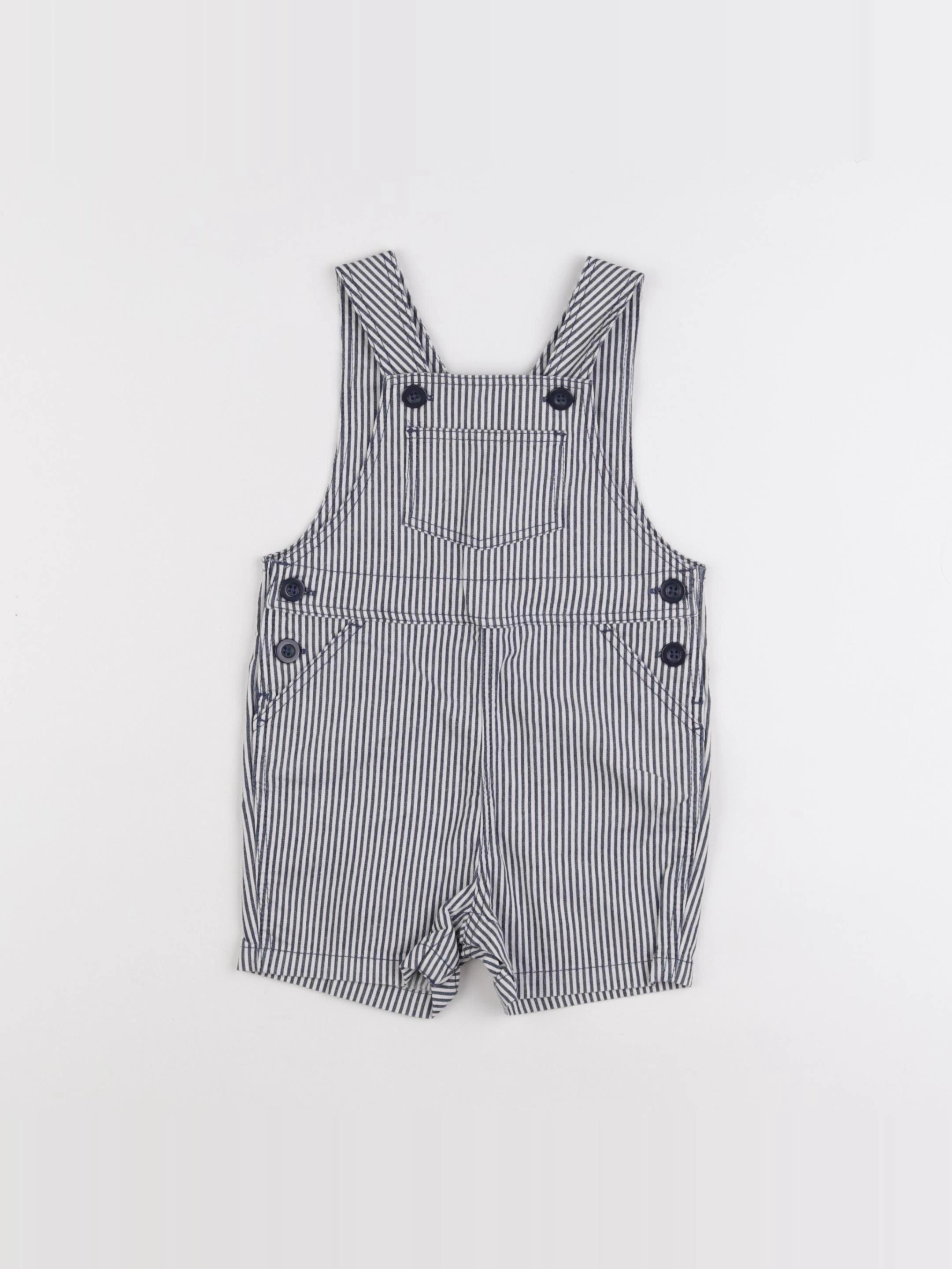 Petit Bateau - salopette beige, bleu - 12 mois