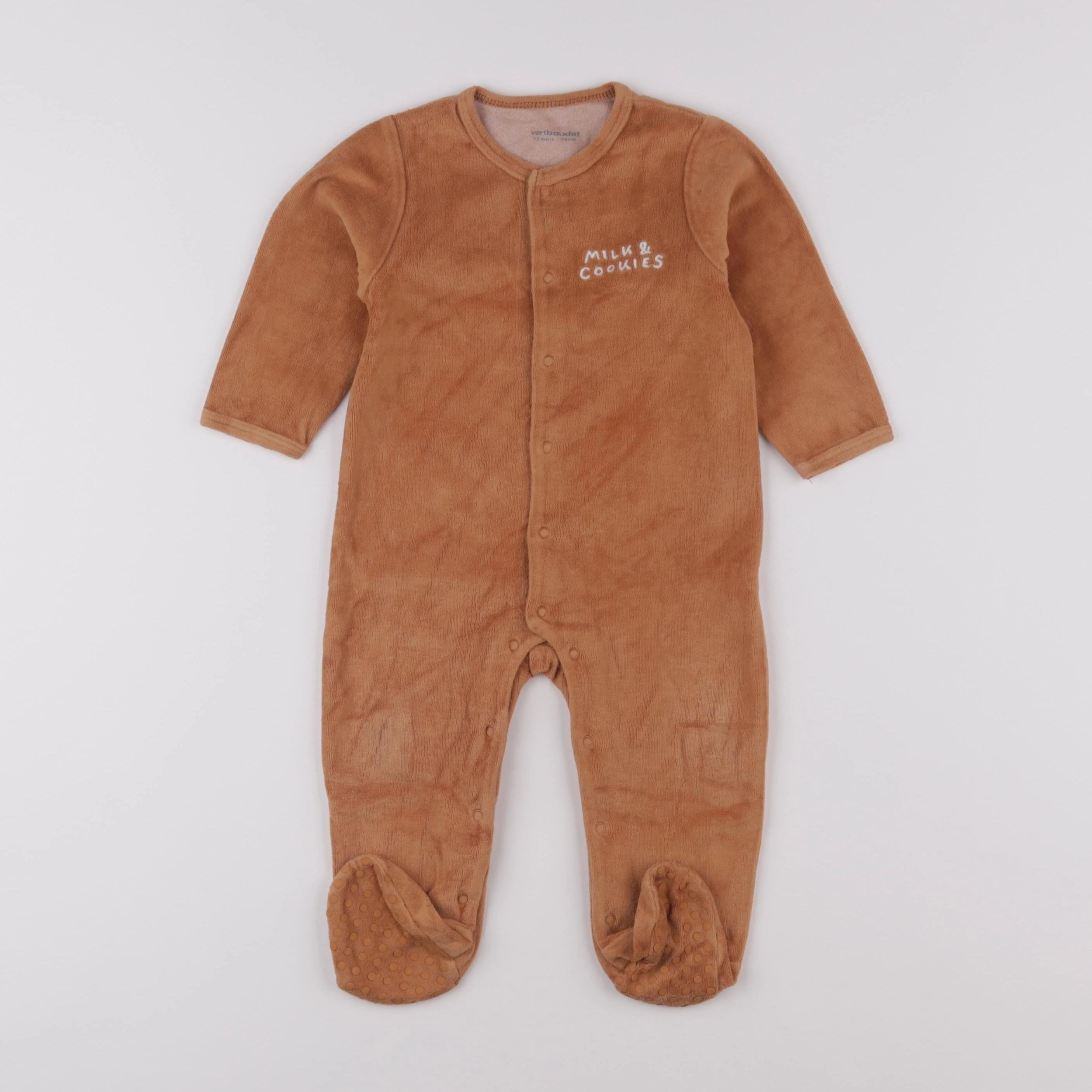Vertbaudet - pyjama velours marron - 12 mois