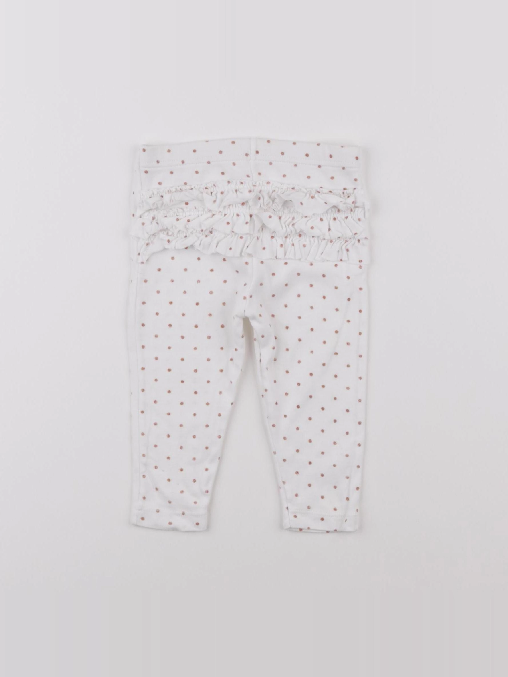 Petit Bateau - legging volants au dos blanc - 12 mois