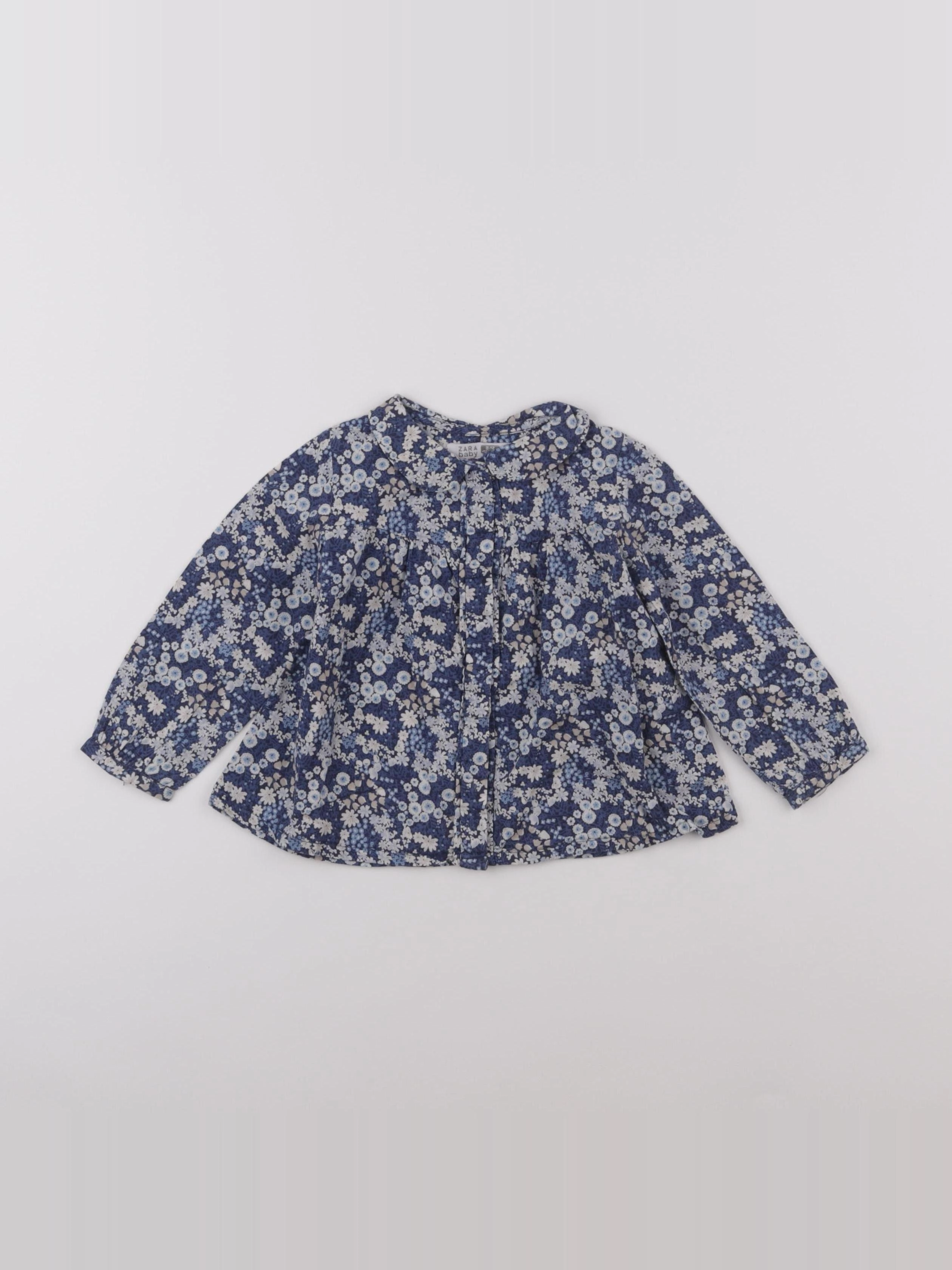 Zara - blouse bleu - 9/12 mois